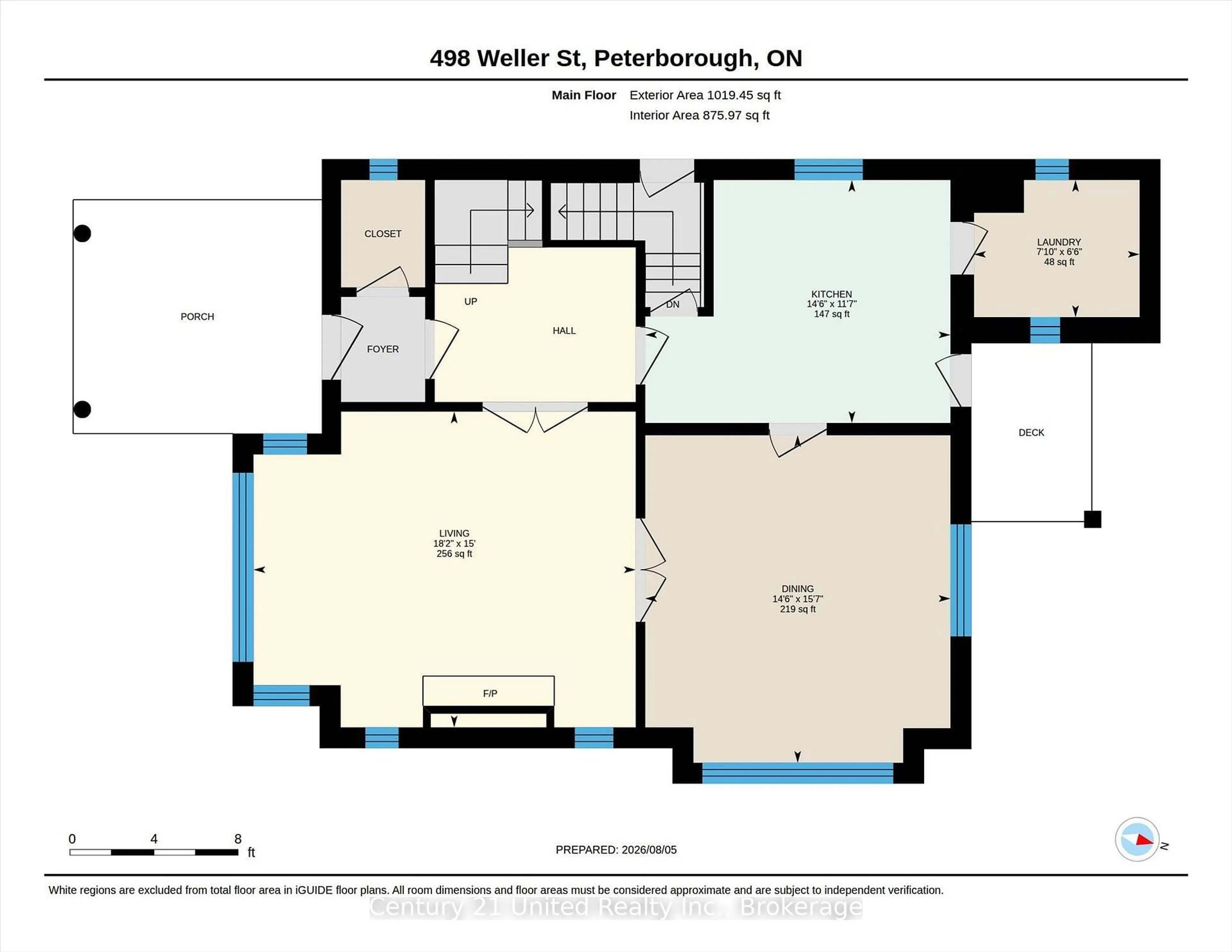 Floor plan for 498 Weller St, Peterborough Ontario K9H 2N6