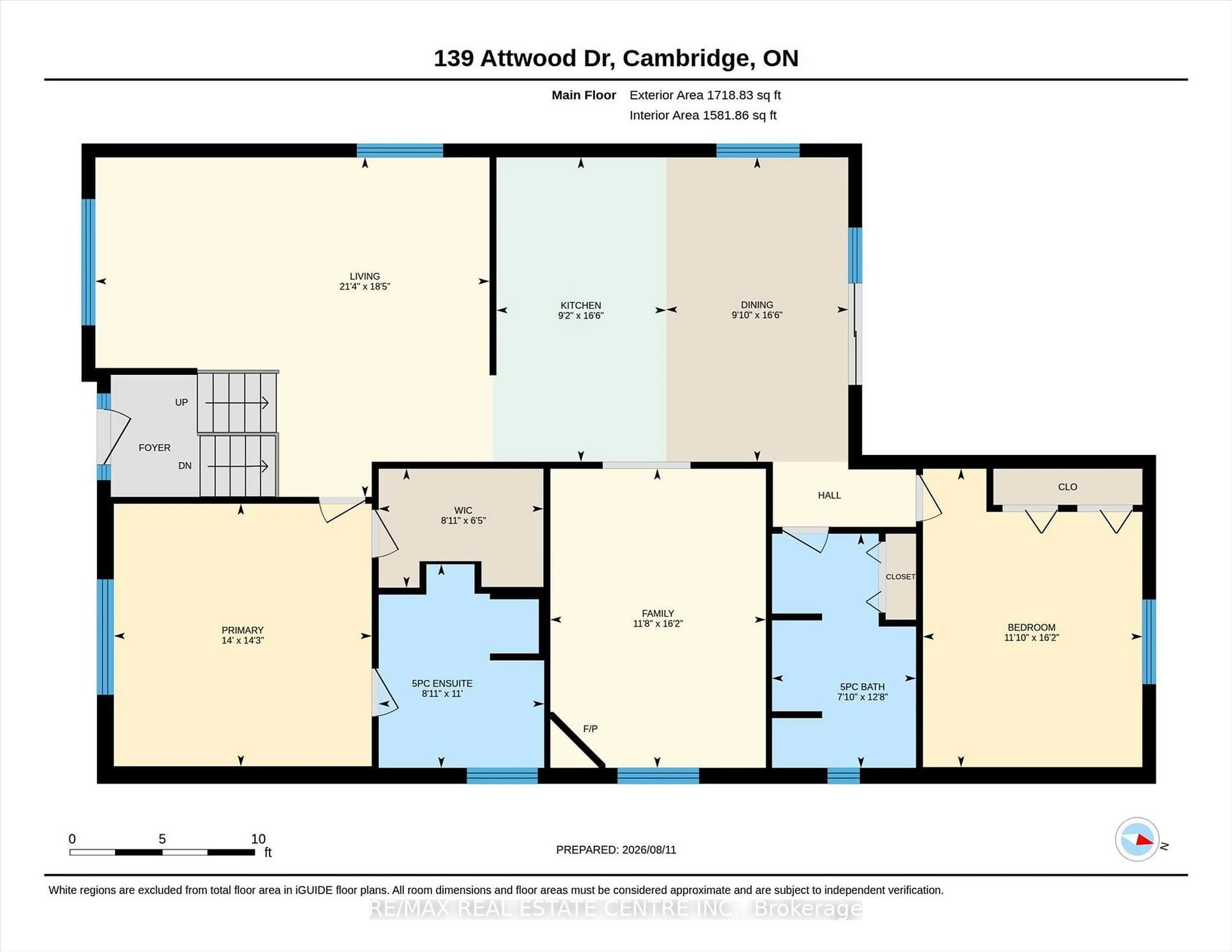 Floor plan for 139 Attwood Dr, Cambridge Ontario N1T 2A5