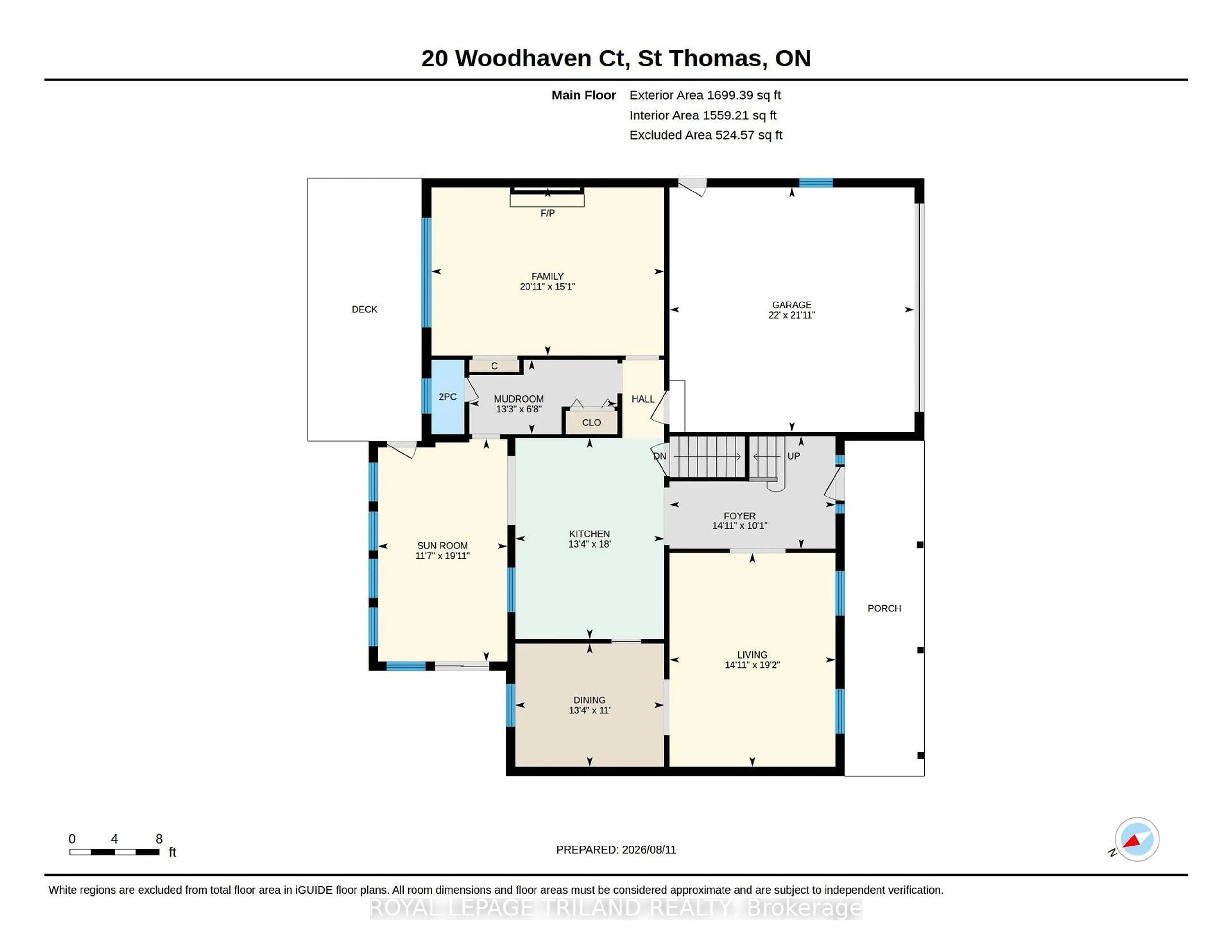 Floor plan for 20 Woodhaven Crt, St. Thomas Ontario N5P 3Z3