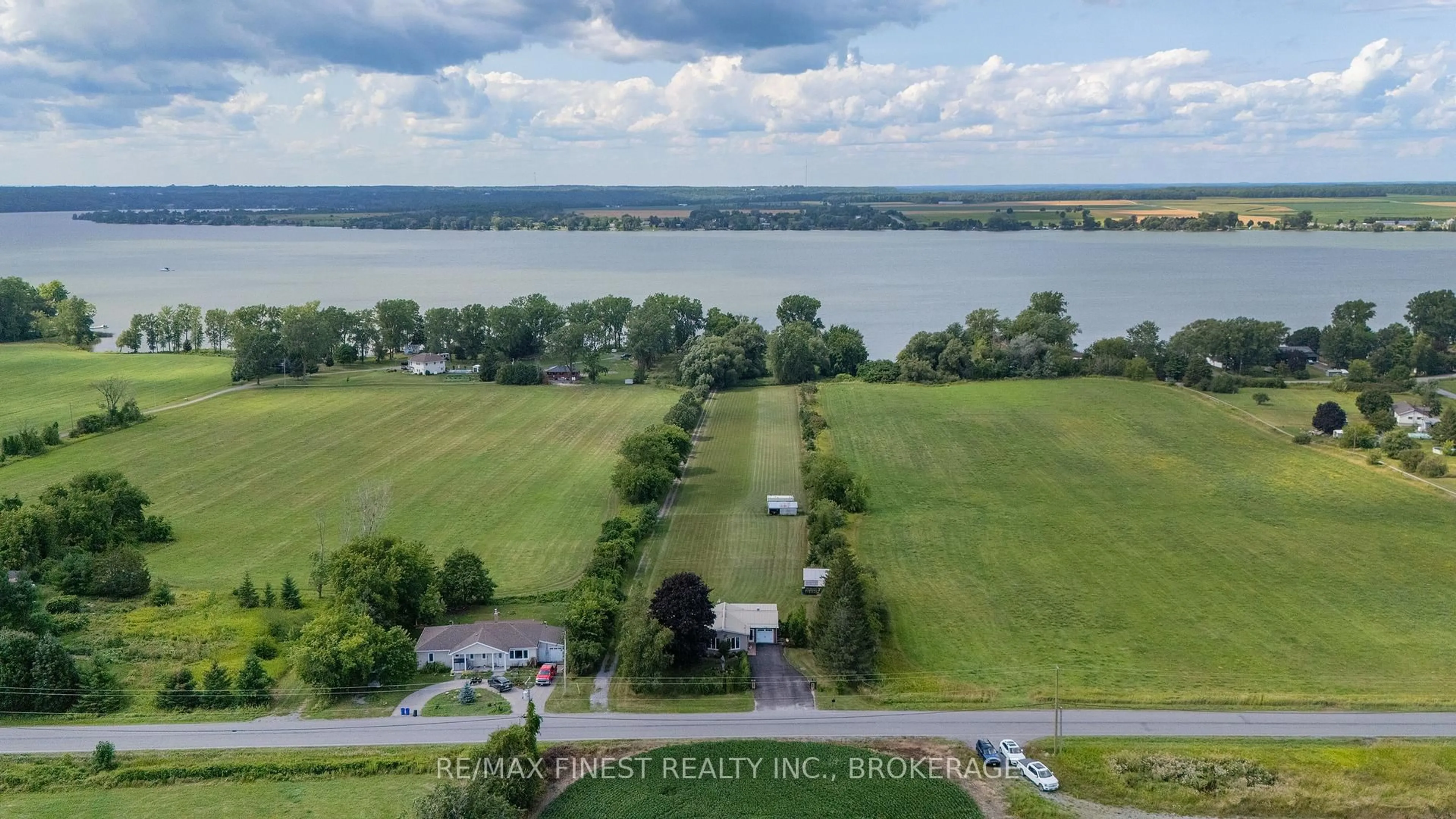 A pic from outside/outdoor area/front of a property/back of a property/a pic from drone, water/lake/river/ocean view for 109 3rd Concession Rd, Napanee Ontario K7R 3K7