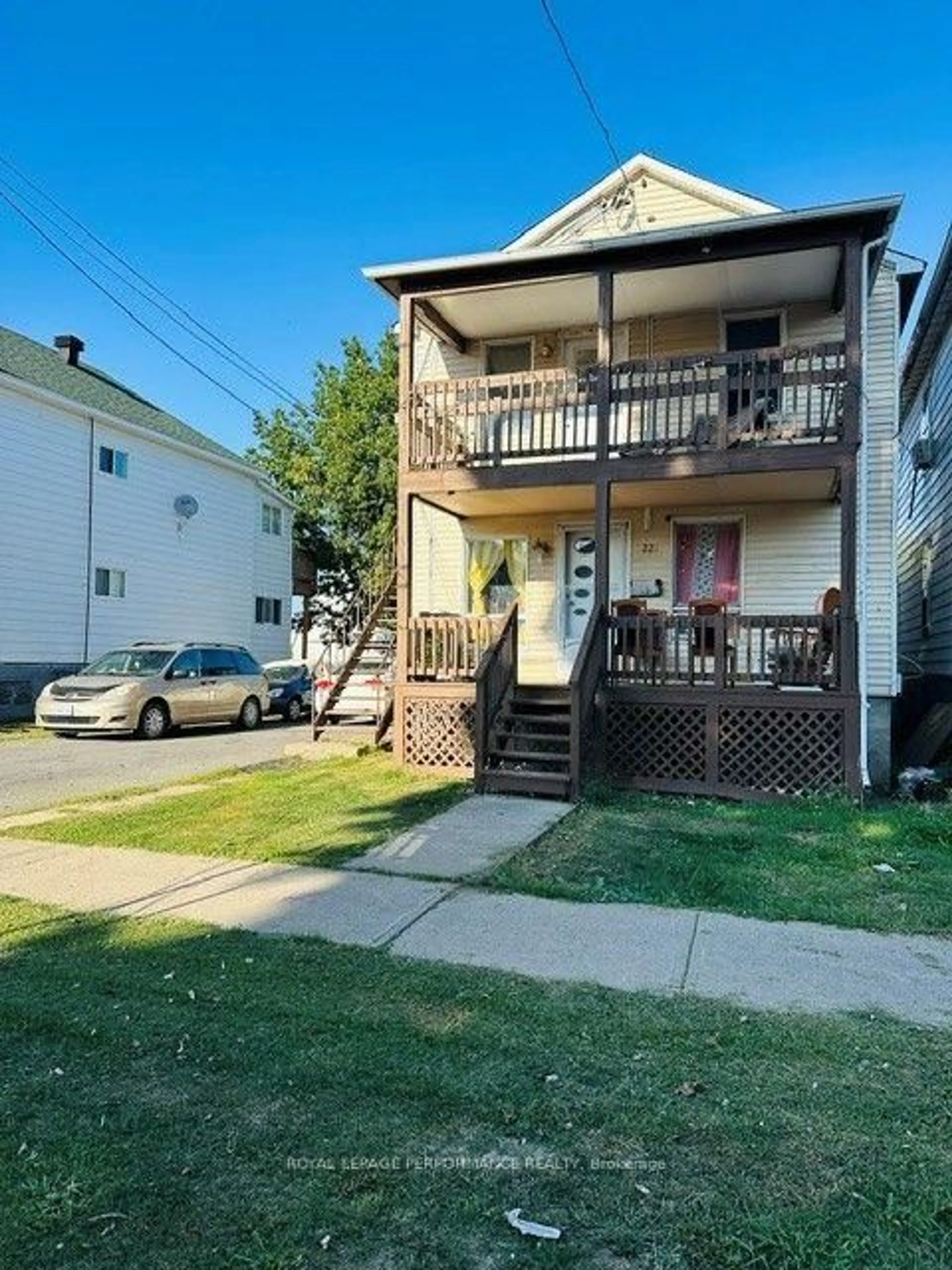 A pic from outside/outdoor area/front of a property/back of a property/a pic from drone, street for 221 St Felix St #221-221A, Cornwall Ontario K6H 5A4