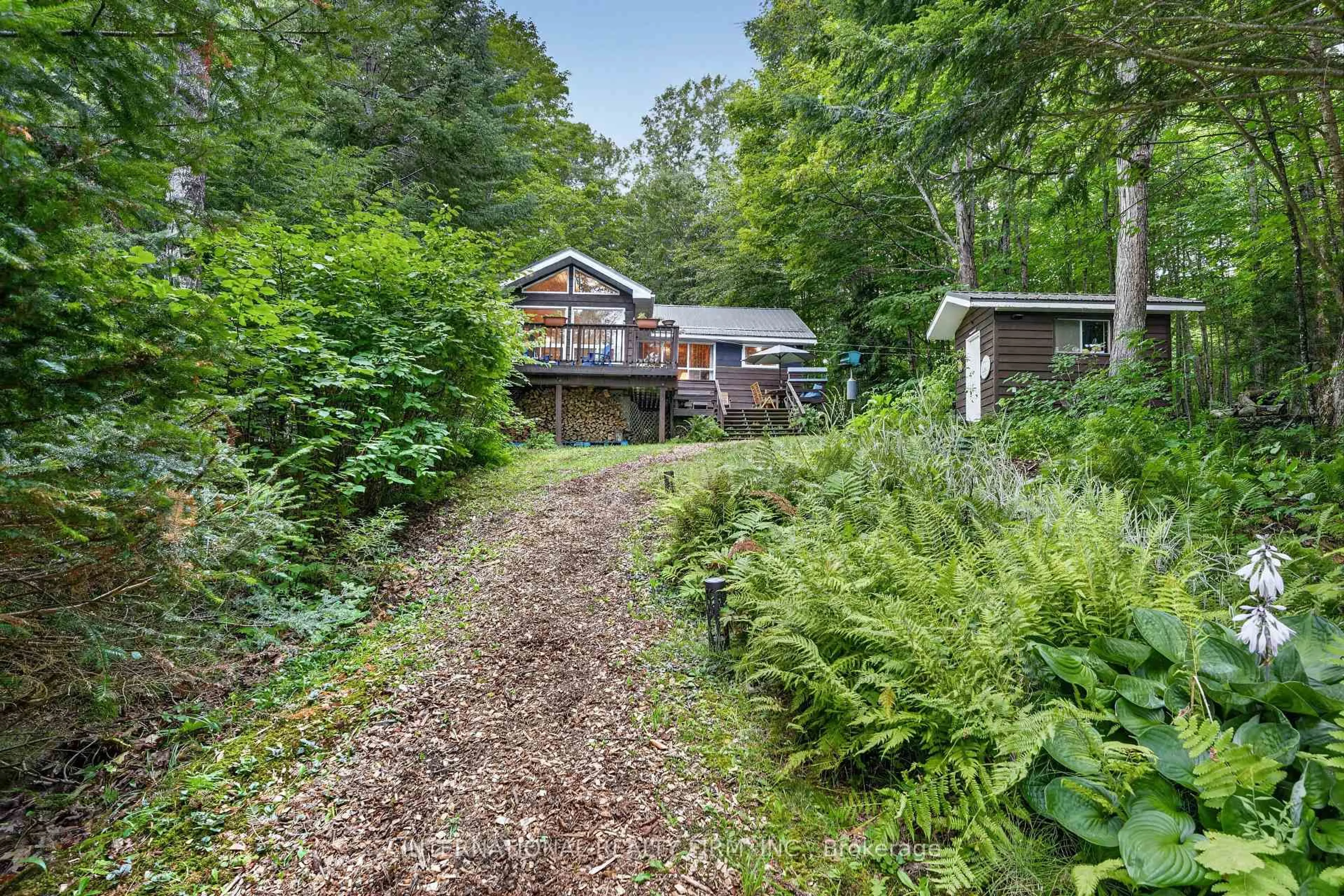 A pic from outside/outdoor area/front of a property/back of a property/a pic from drone, forest/trees view for 1040 Larix Lane, Dysart et al Ontario K0L 1M1