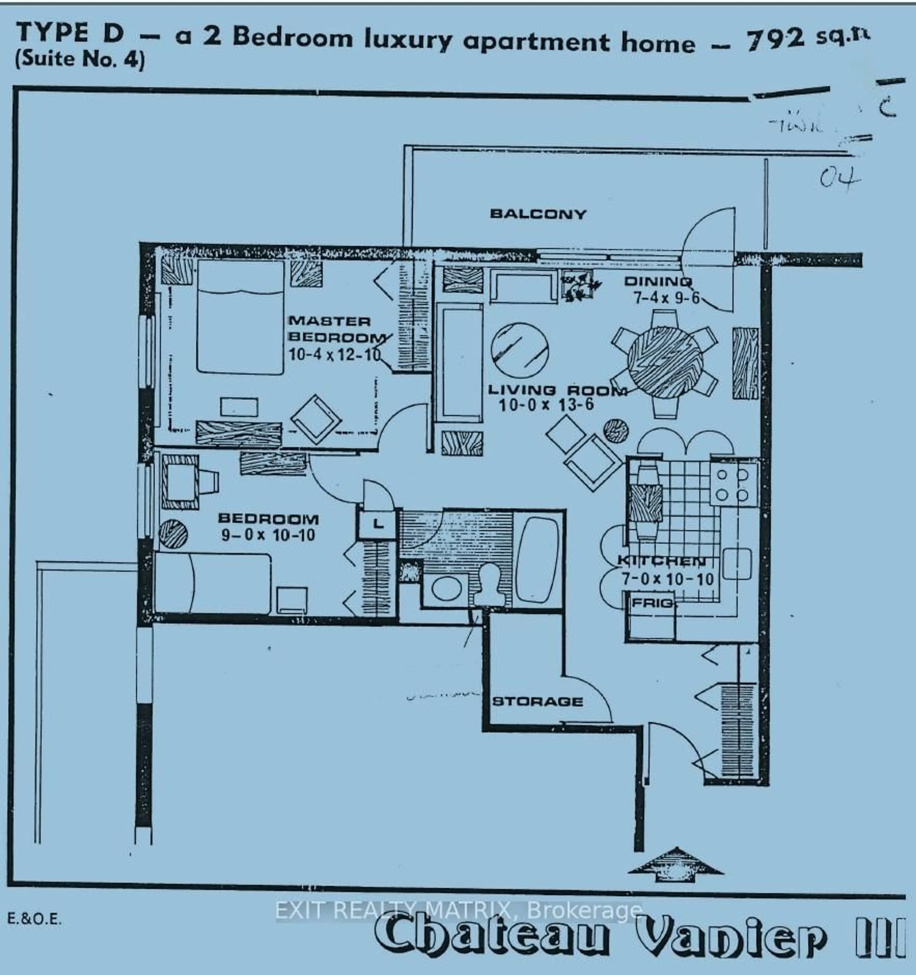 Floor plan for 158 B McArthur Ave #1204, Ottawa Ontario K1L 8C9