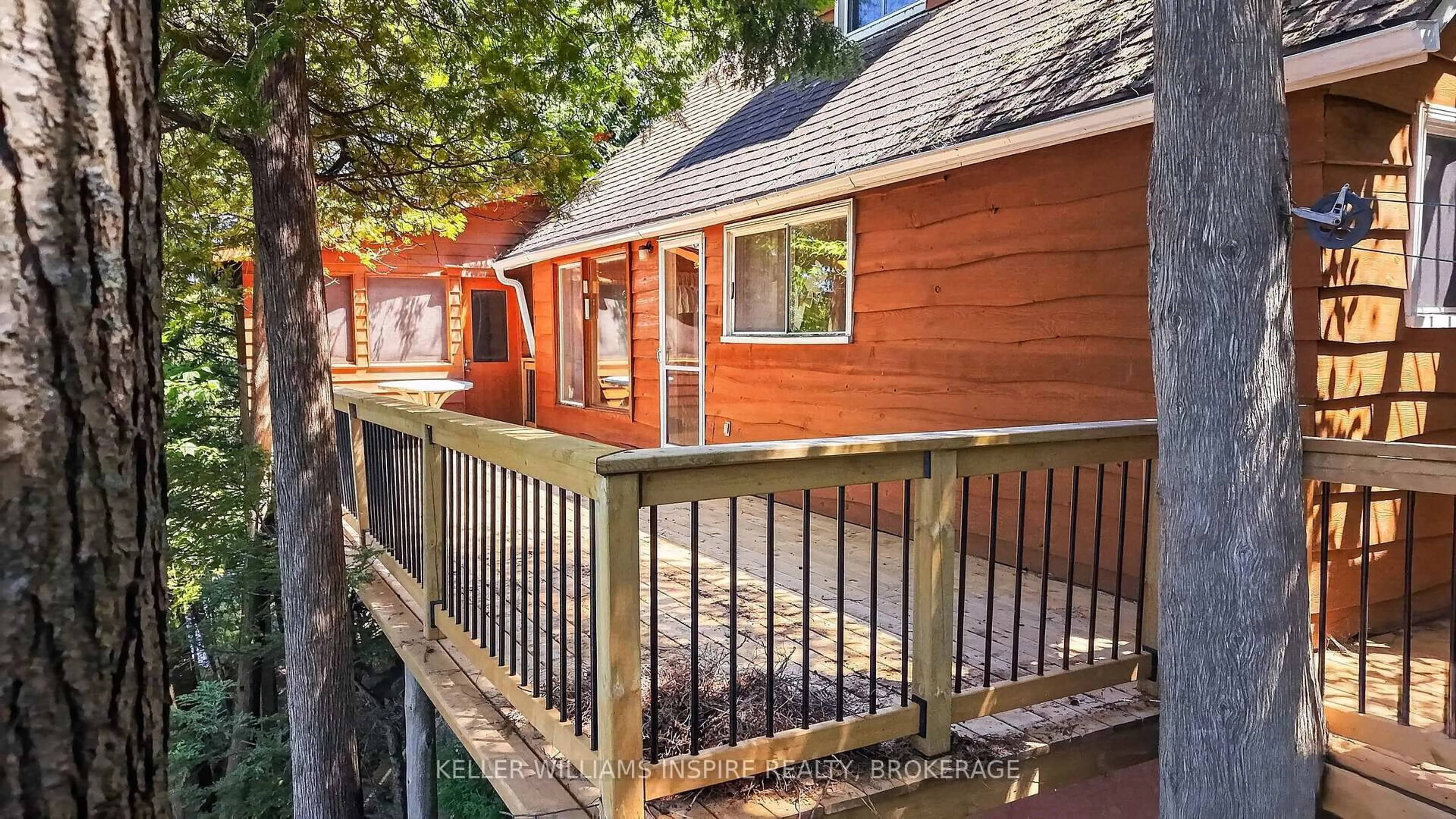 Patio, water/lake/river/ocean view for 28 Lower Lake Lane, Maberly Ontario K0H 2B0