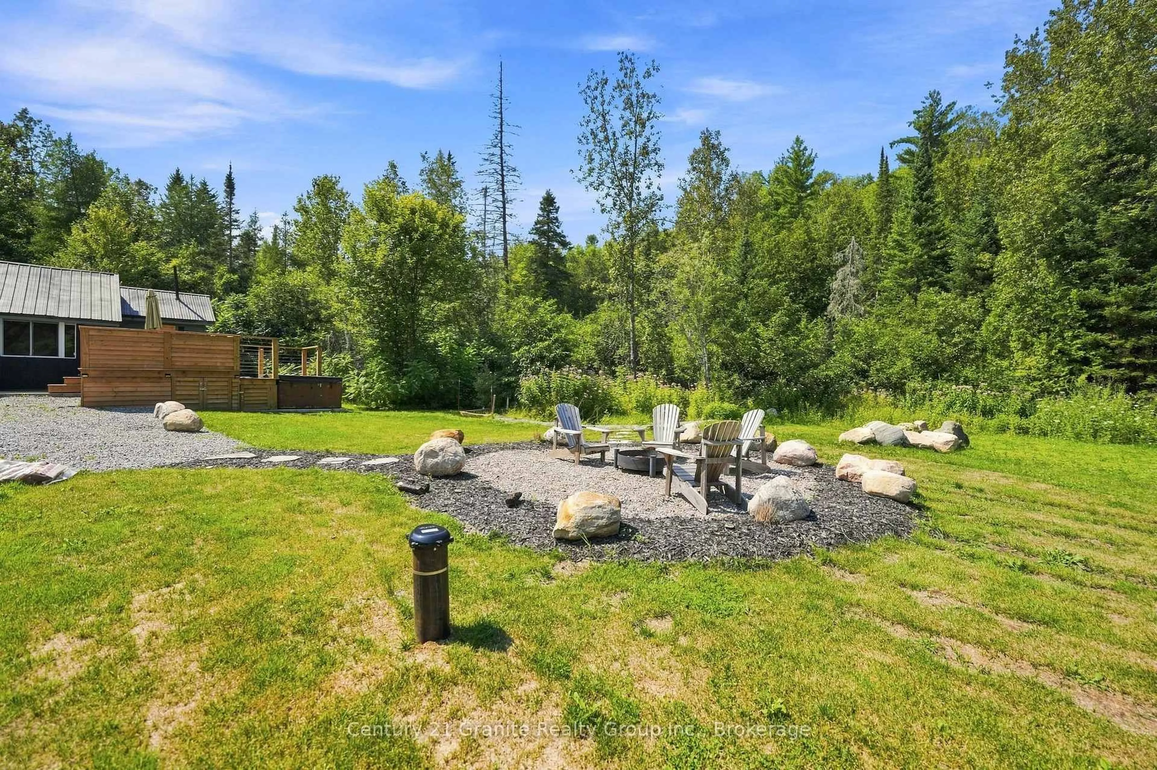 Patio, forest/trees view for 630 South Baptiste Lake Rd, Bancroft Ontario K0L 1C0