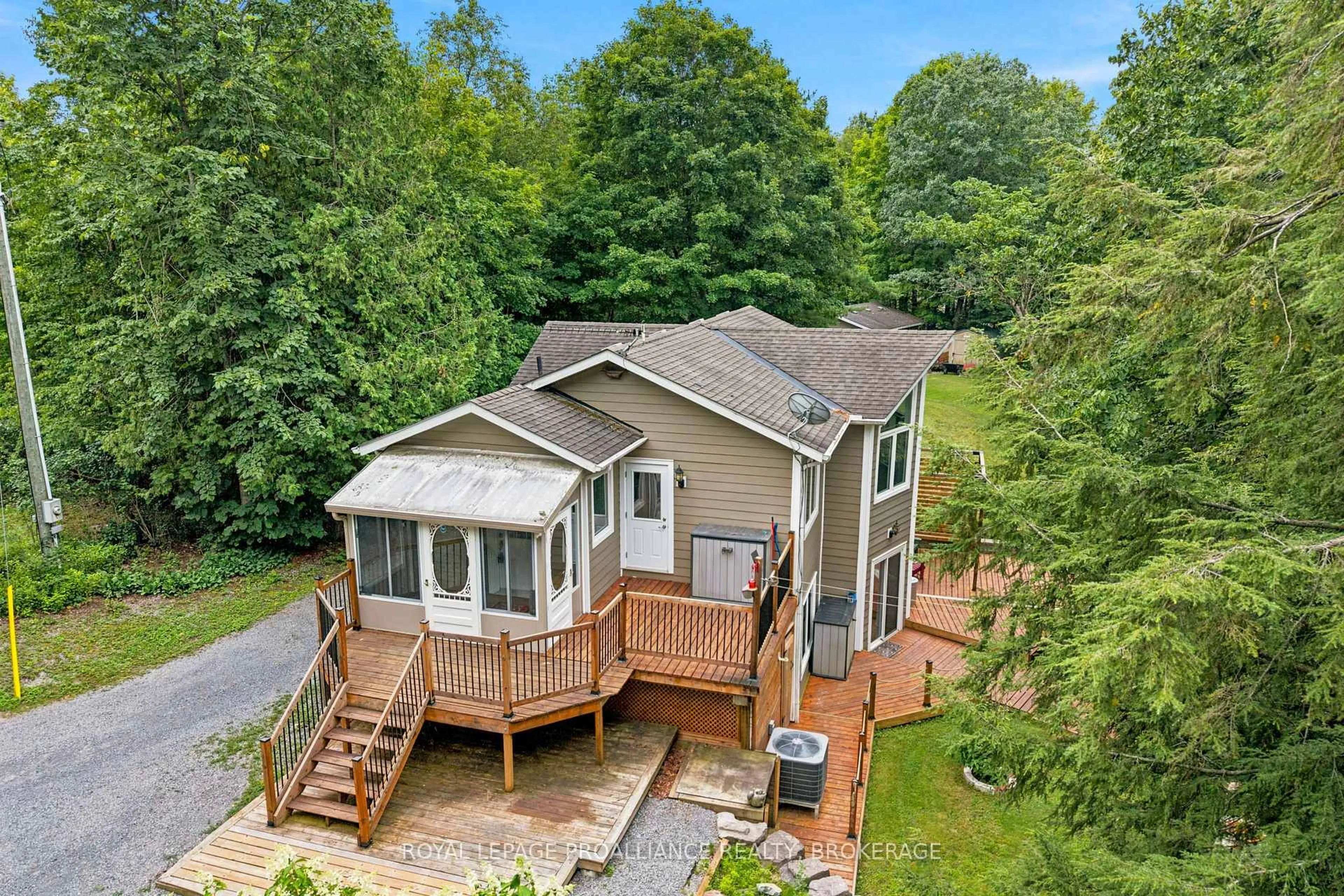 A pic from outside/outdoor area/front of a property/back of a property/a pic from drone, water/lake/river/ocean view for 1082 Spring Mill Lane, Perth Road, Perth Road Ontario K0H 2L0