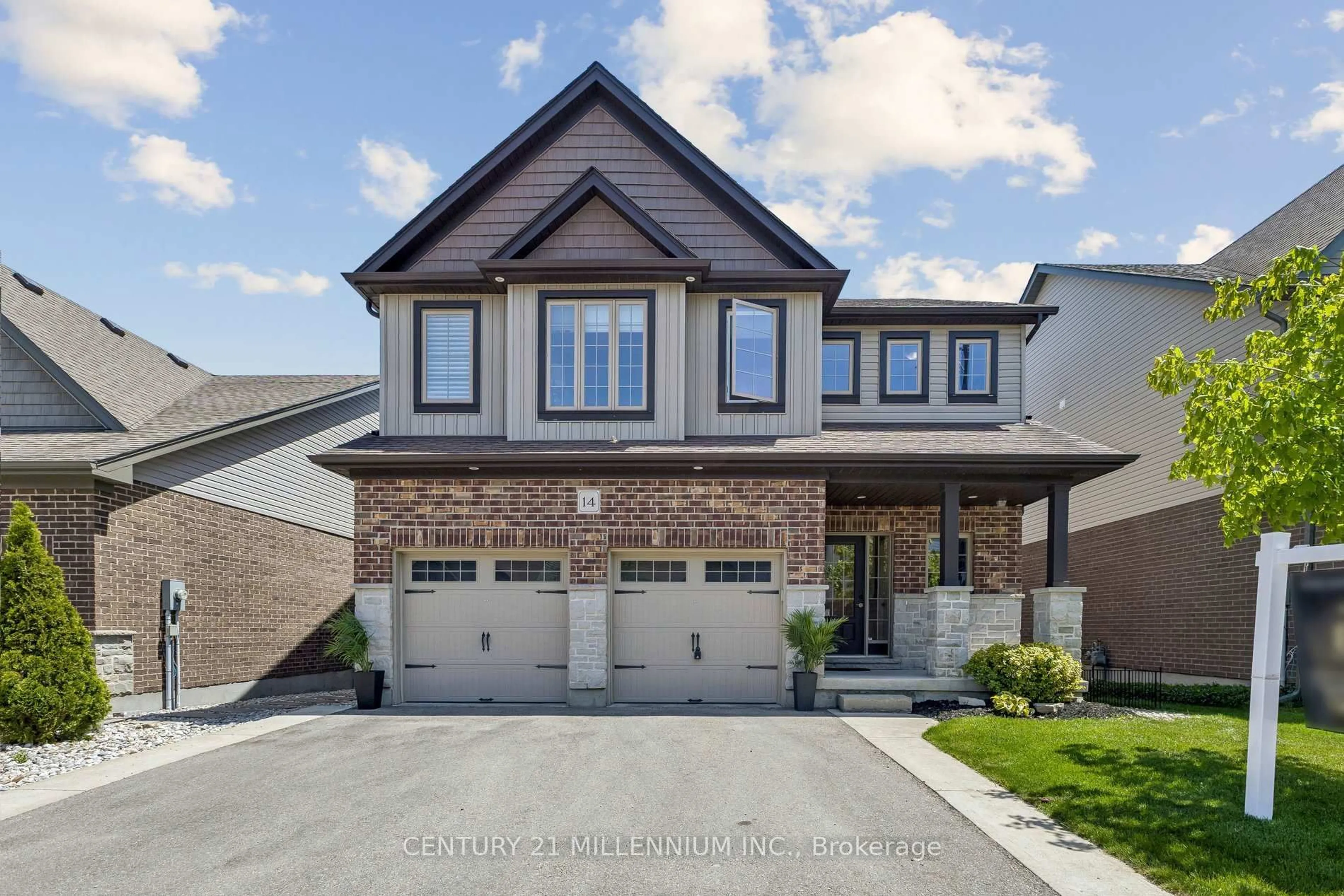 Home with brick exterior material, street for 14 Strome Lane, Centre Wellington Ontario N1M 1Z5