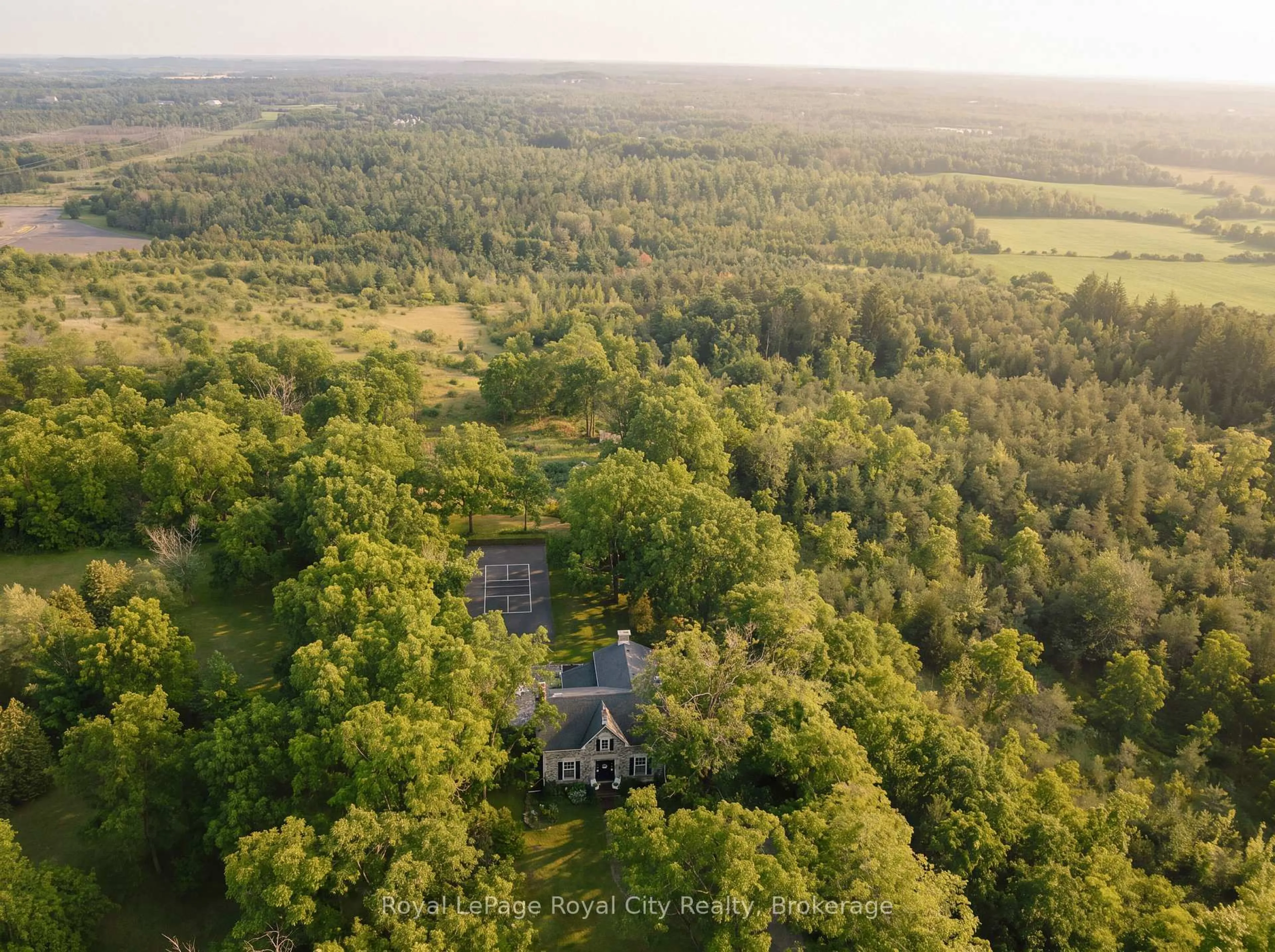 A pic from outside/outdoor area/front of a property/back of a property/a pic from drone, forest/trees view for 7243 Concession 1 Rd, Puslinch Ontario N0B 2J0