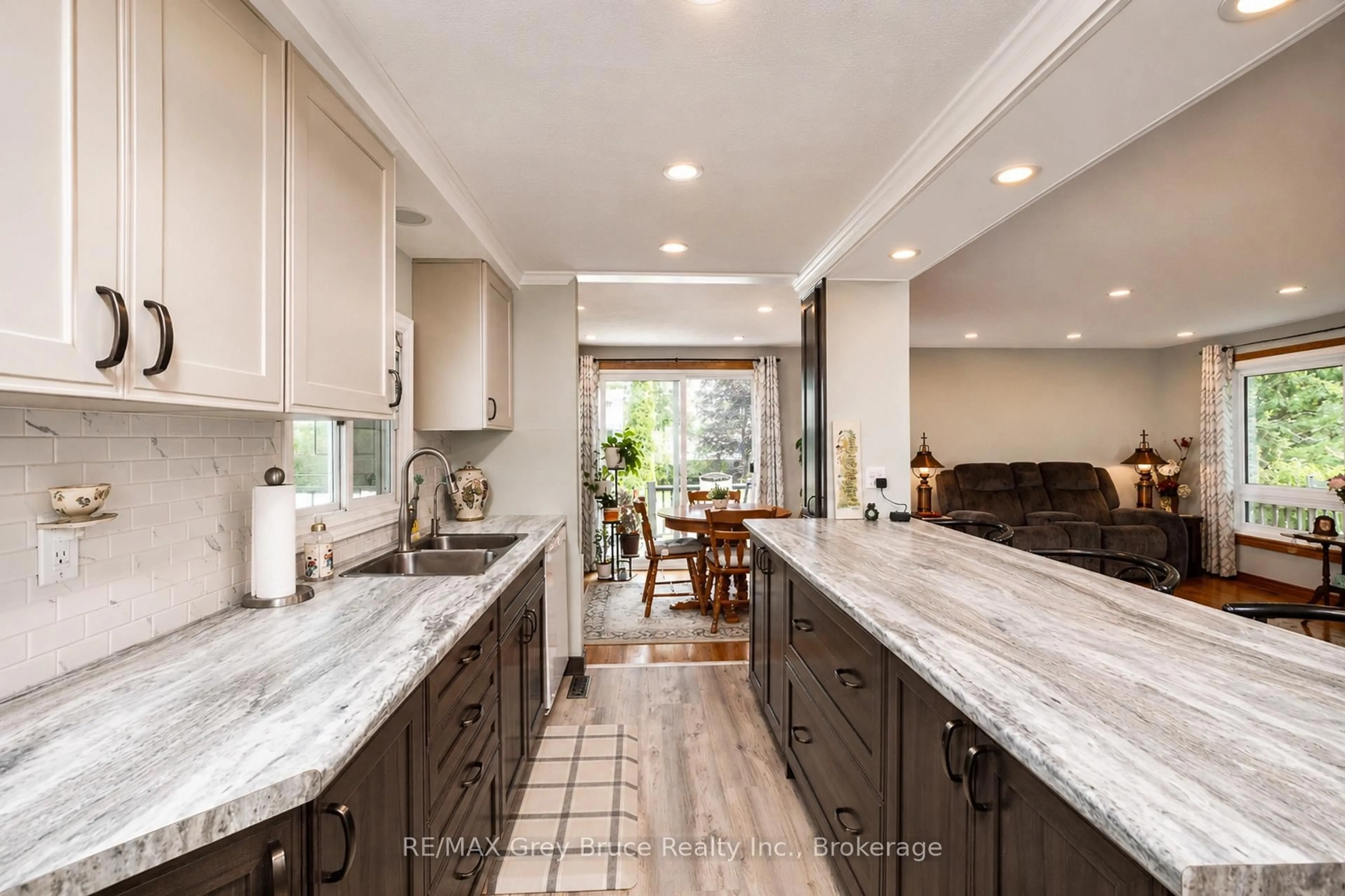 Open concept kitchen, ceramic/tile floor for 21571 Grey Rd 16 Rd, Georgian Bluffs Ontario N0H 2N0