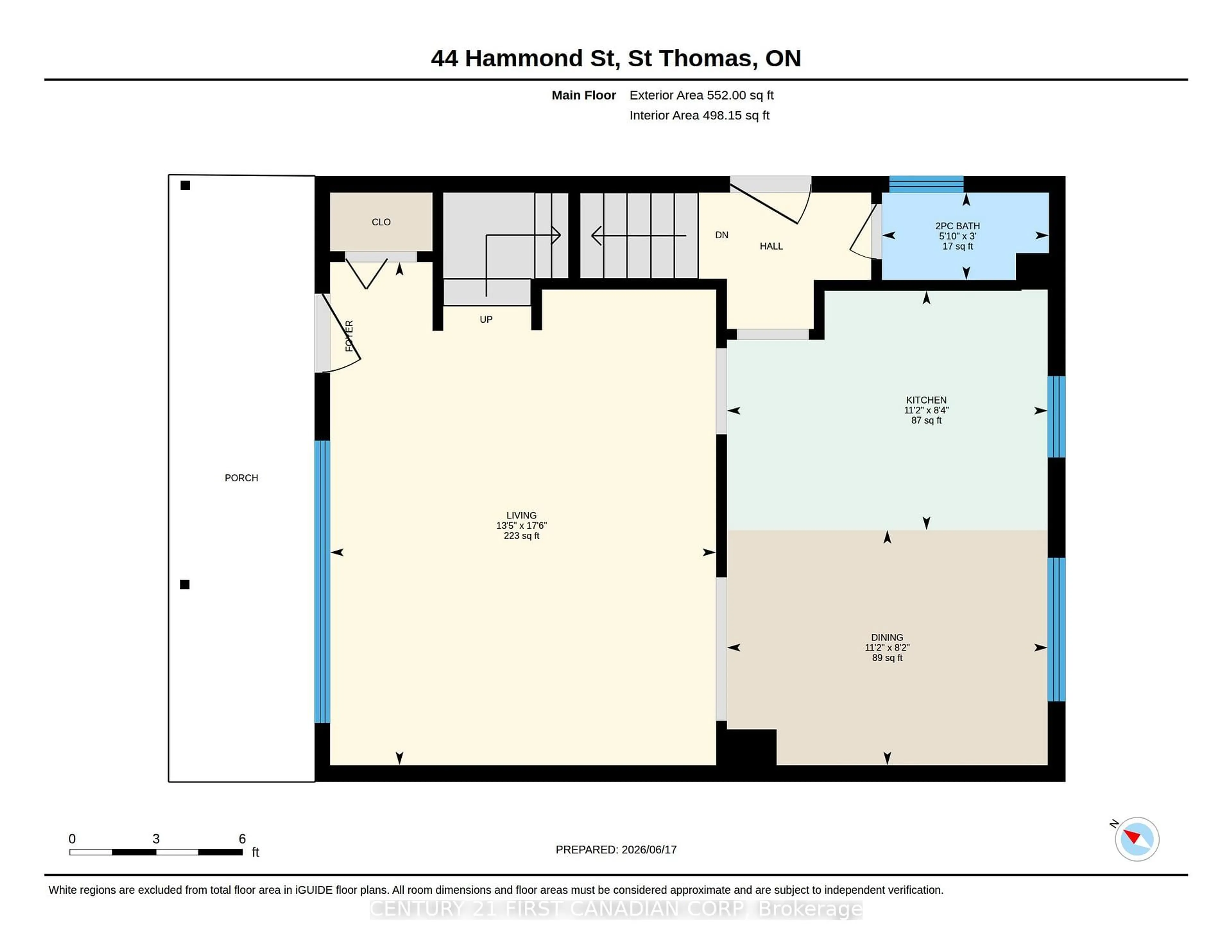 Floor plan for 44 Hammond St, St. Thomas Ontario N5P 2B7