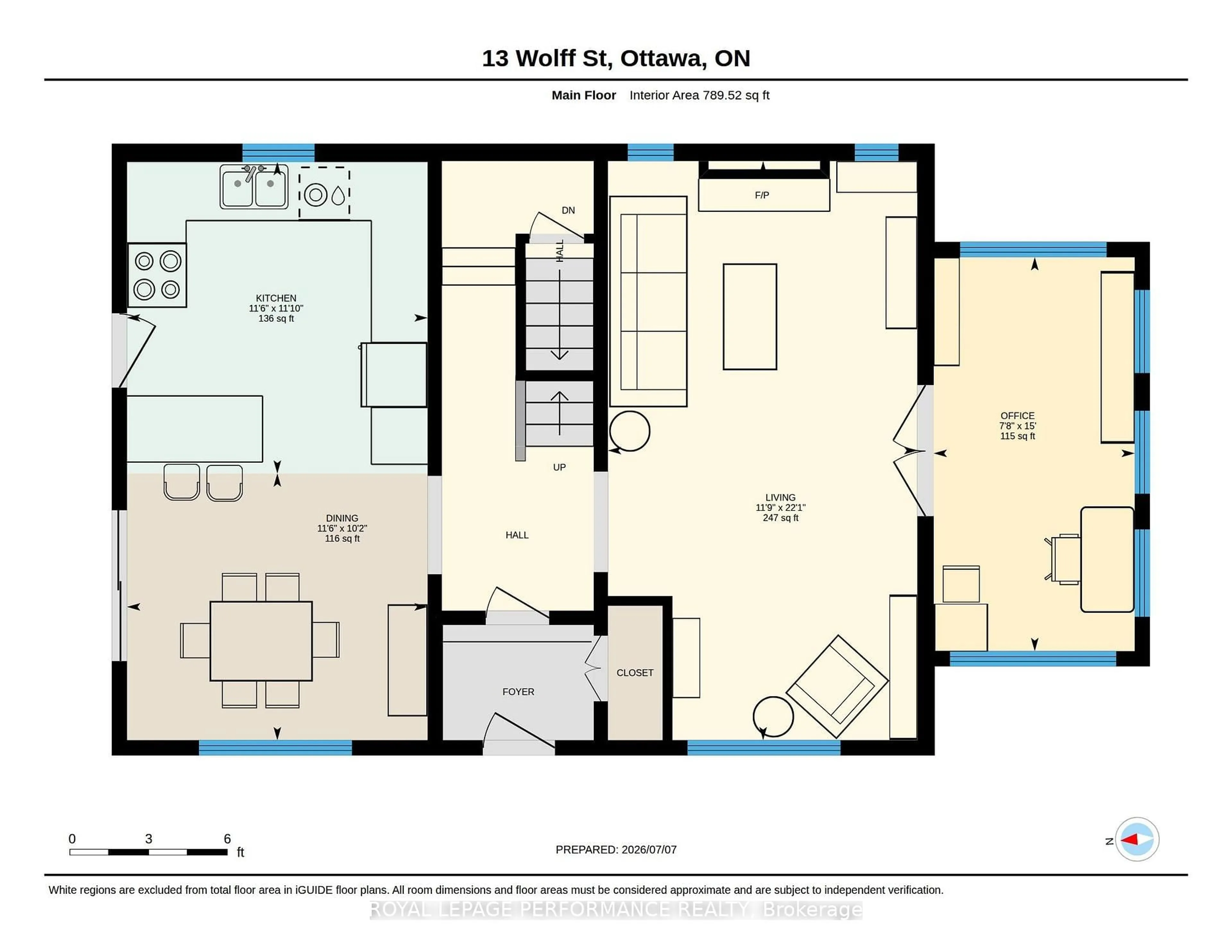 Floor plan for 13 Wolff St, Ottawa Ontario K1K 1K6