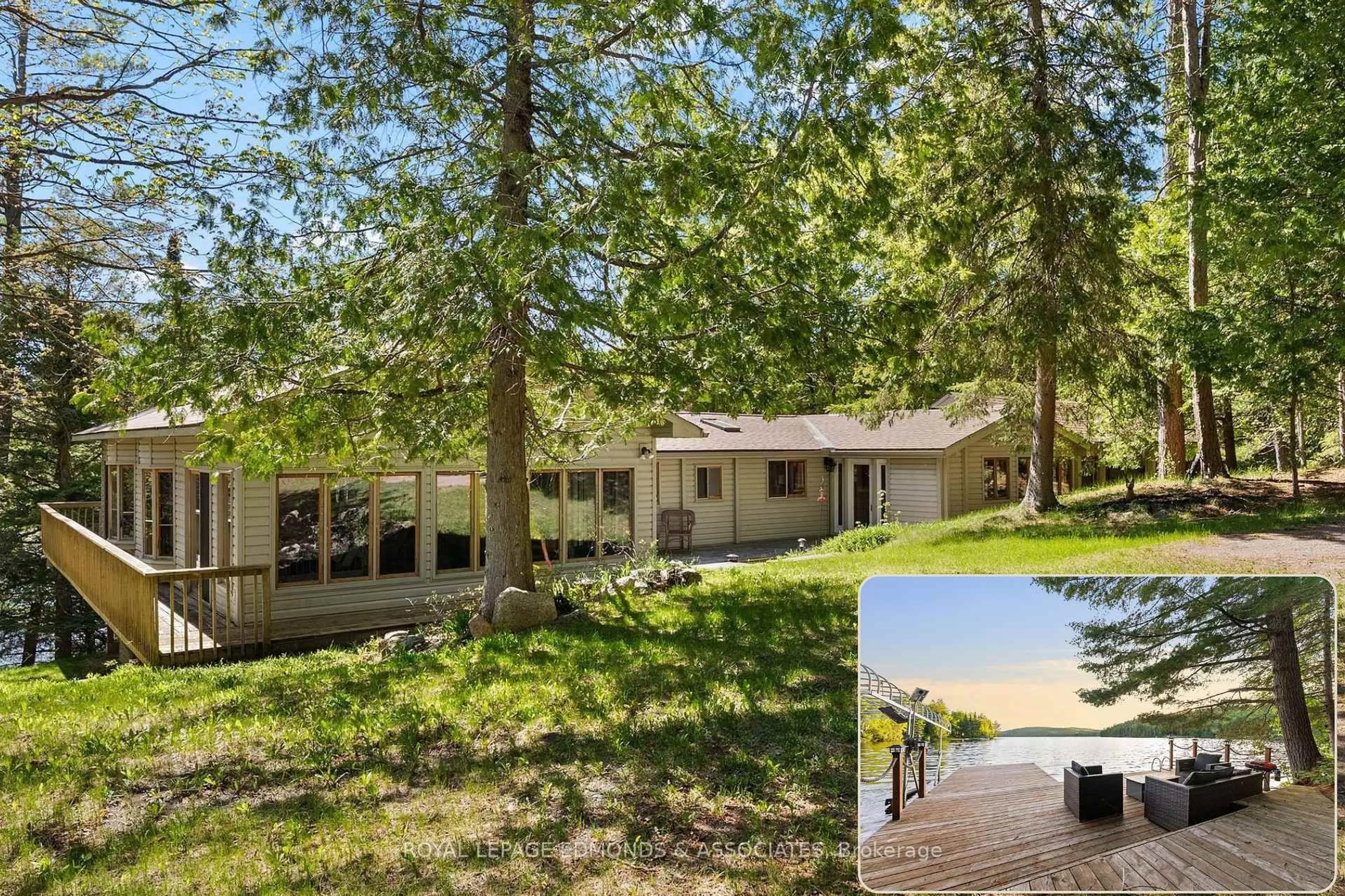 A pic from outside/outdoor area/front of a property/back of a property/a pic from drone, water/lake/river/ocean view for 654 A Chimo Rd, Calabogie Ontario K0J 1H0