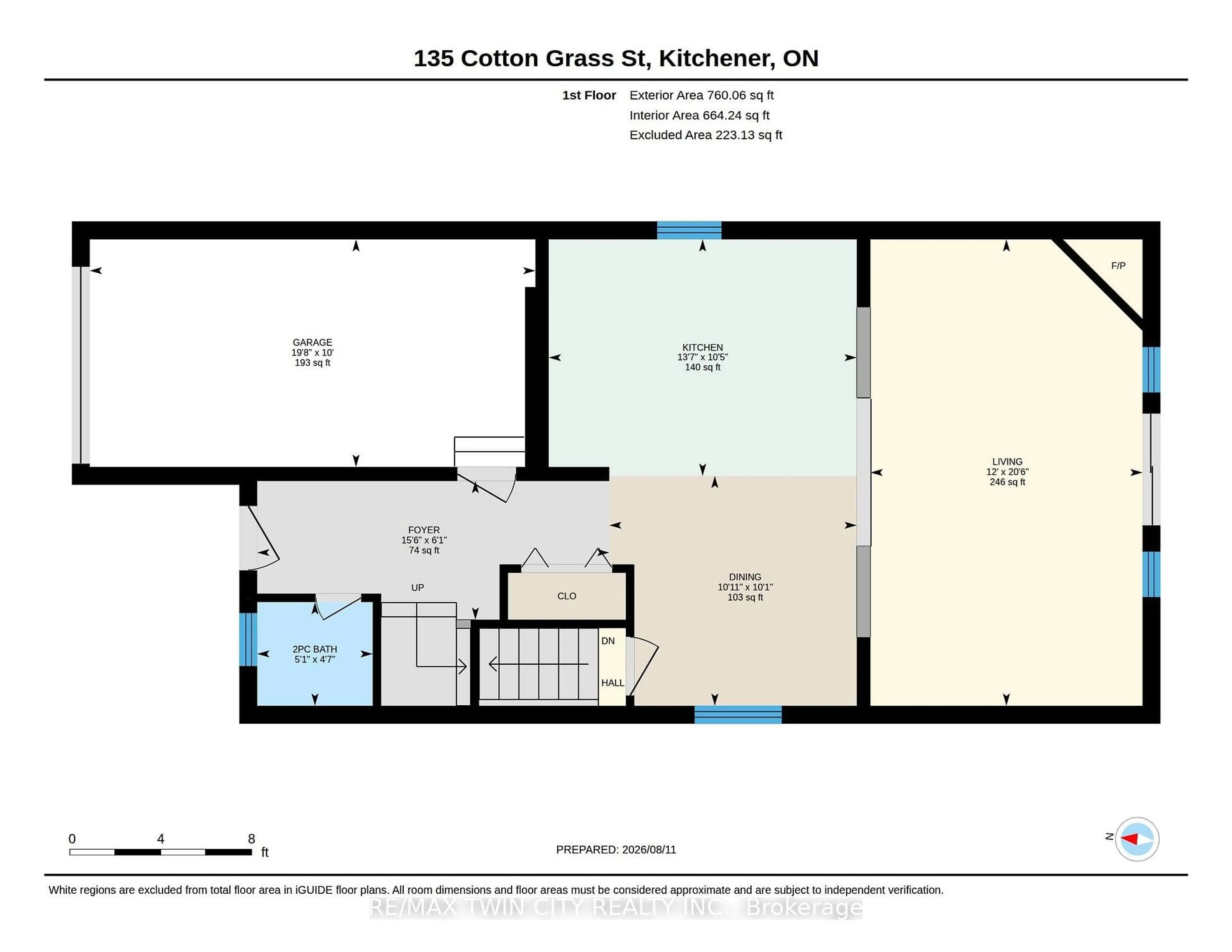 Floor plan for 135 Cotton Grass St, Kitchener Ontario N2E 3T5