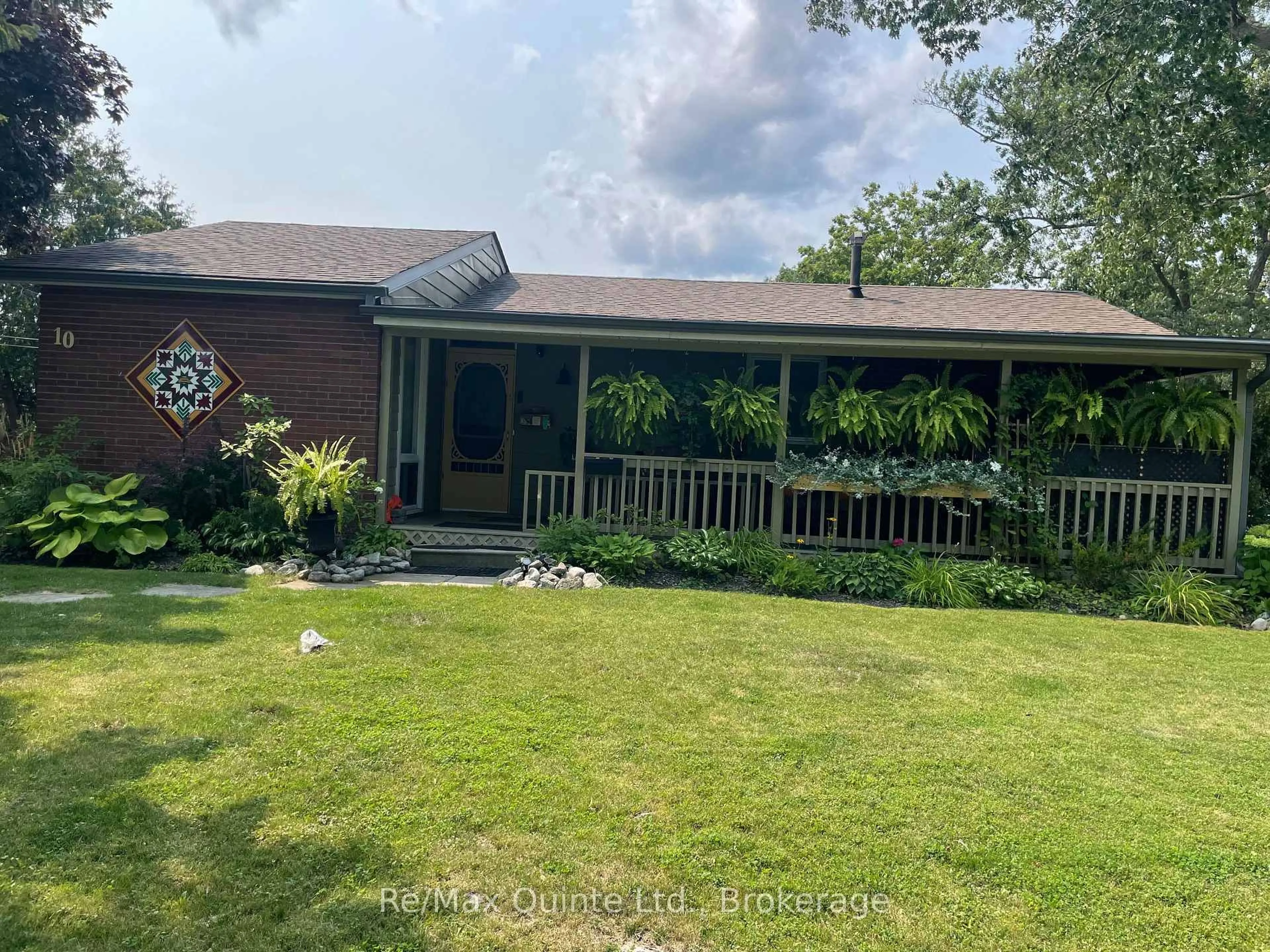 A pic from outside/outdoor area/front of a property/back of a property/a pic from drone, water/lake/river/ocean view for 10 Mcquade Dr, Quinte West Ontario K8V 2G3