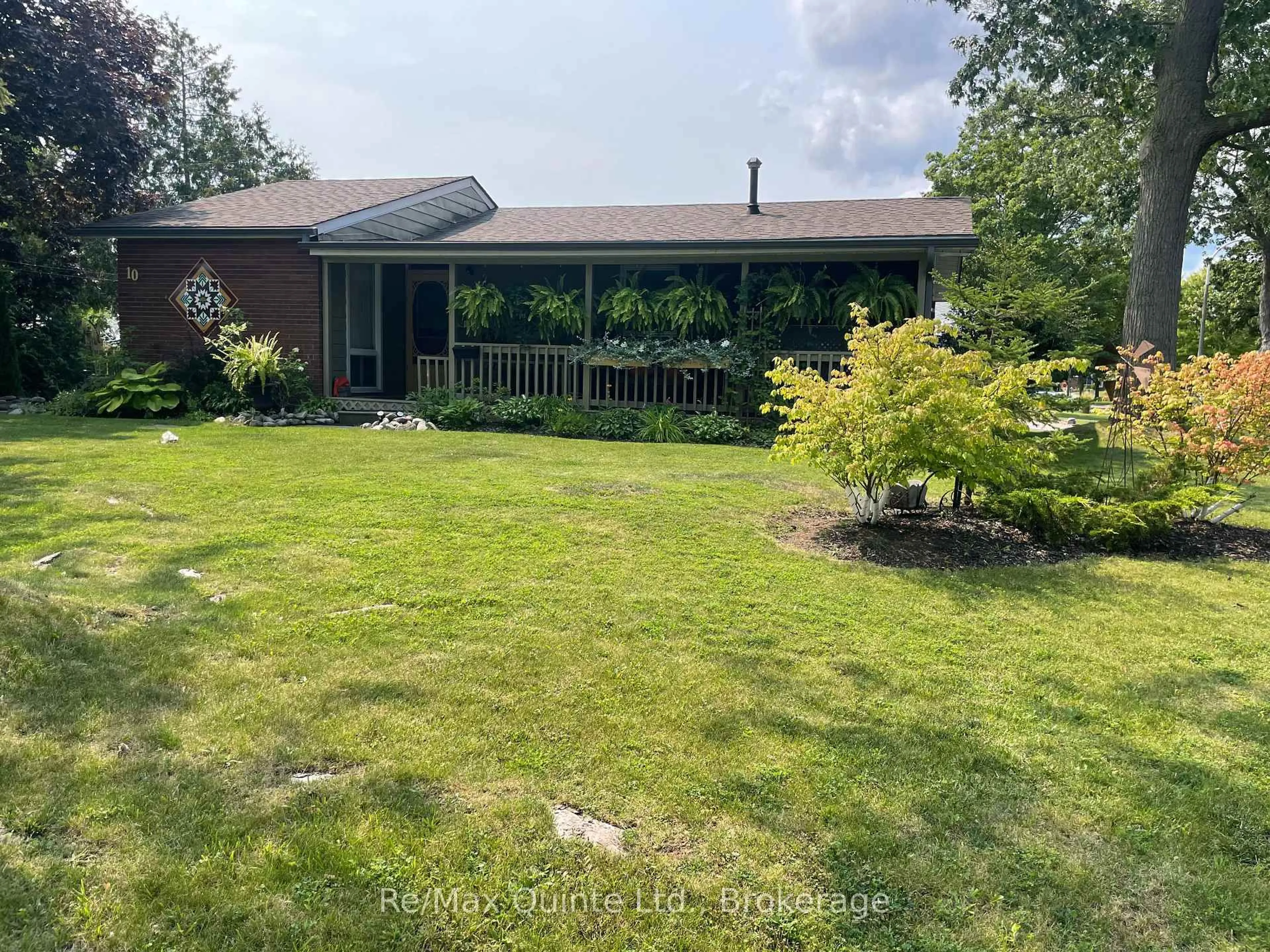 A pic from outside/outdoor area/front of a property/back of a property/a pic from drone, water/lake/river/ocean view for 10 Mcquade Dr, Quinte West Ontario K8V 2G3