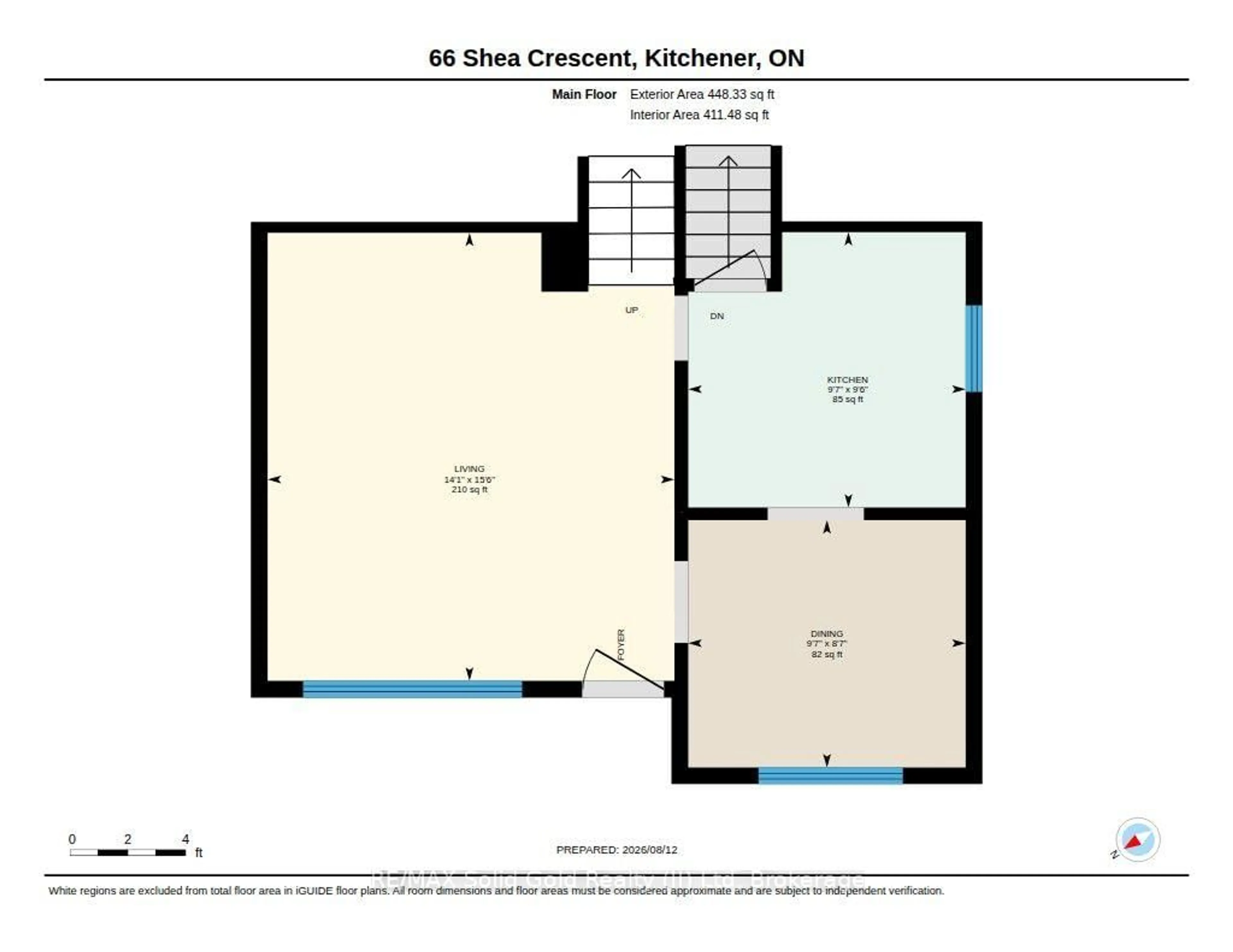 Floor plan for 66 Shea Cres, Kitchener Ontario N2E 1E8