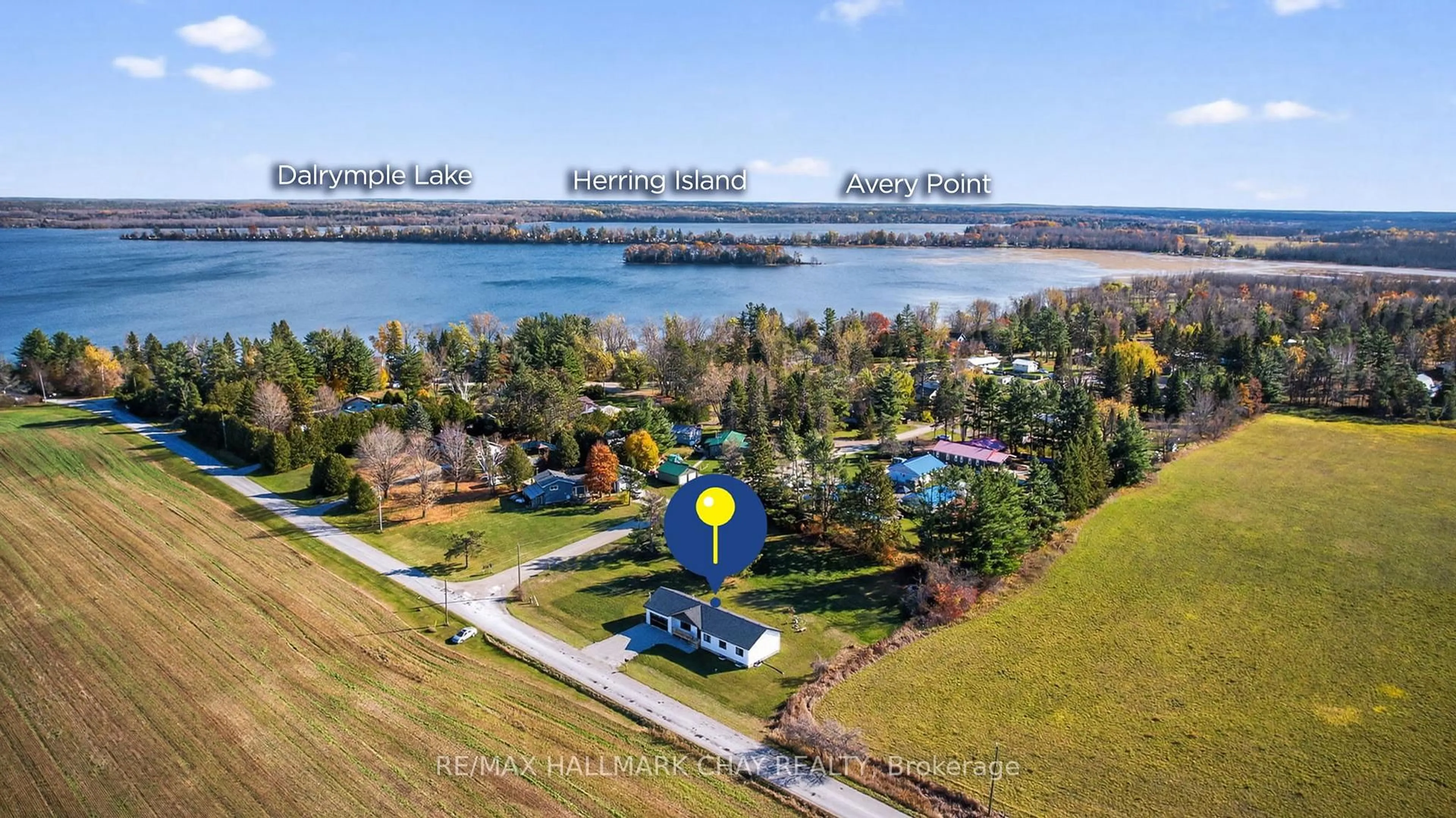 A pic from outside/outdoor area/front of a property/back of a property/a pic from drone, water/lake/river/ocean view for 122 Day Dr, Kawartha Lakes Ontario L3V 6H5