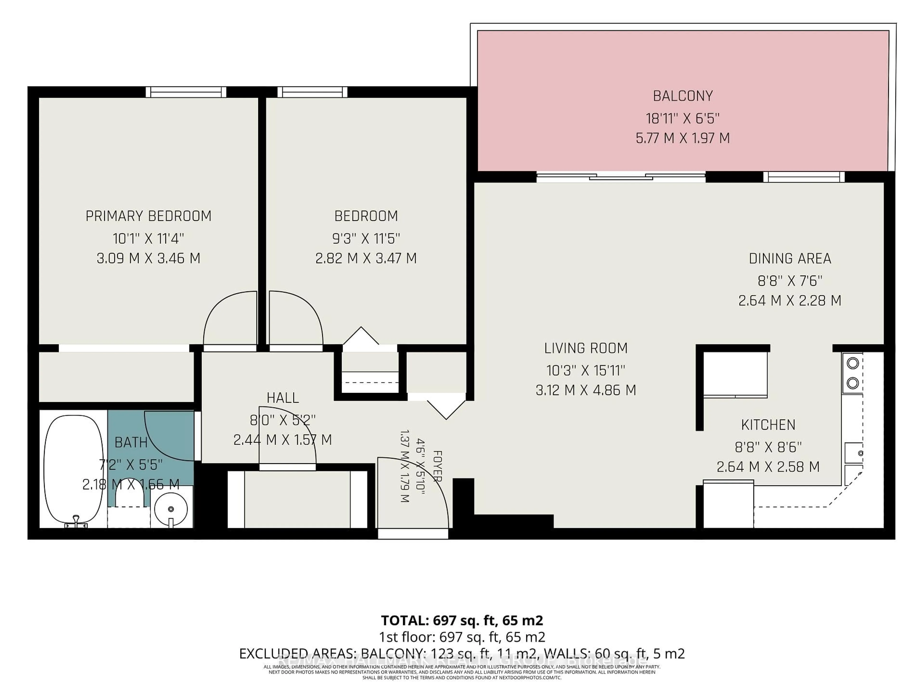 Floor plan for 2000 Jasmine Cres #1417, Ottawa Ontario K1J 8K4