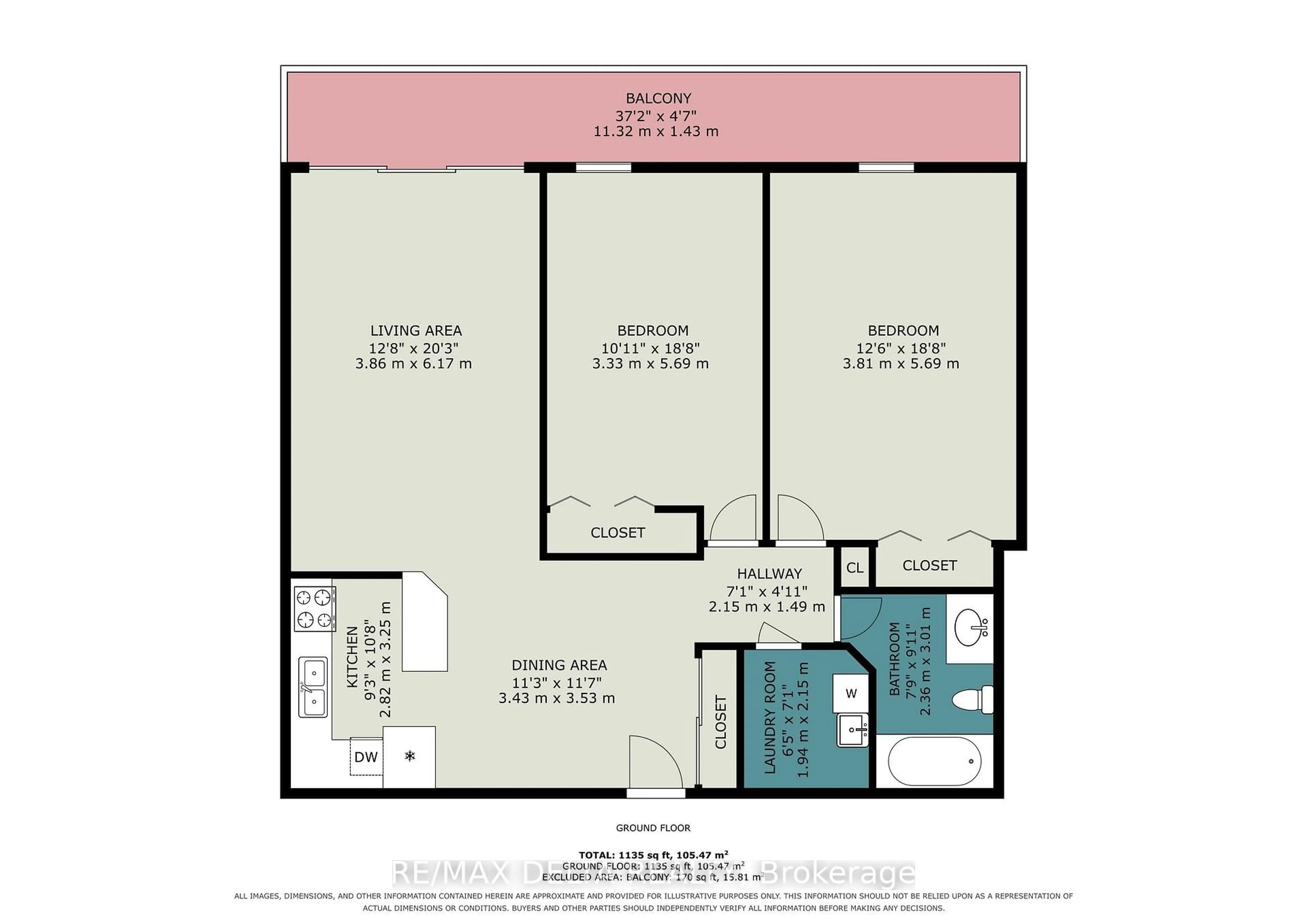 Floor plan for 158A Mcarthur Ave #1610, Ottawa Ontario K1L 8C9