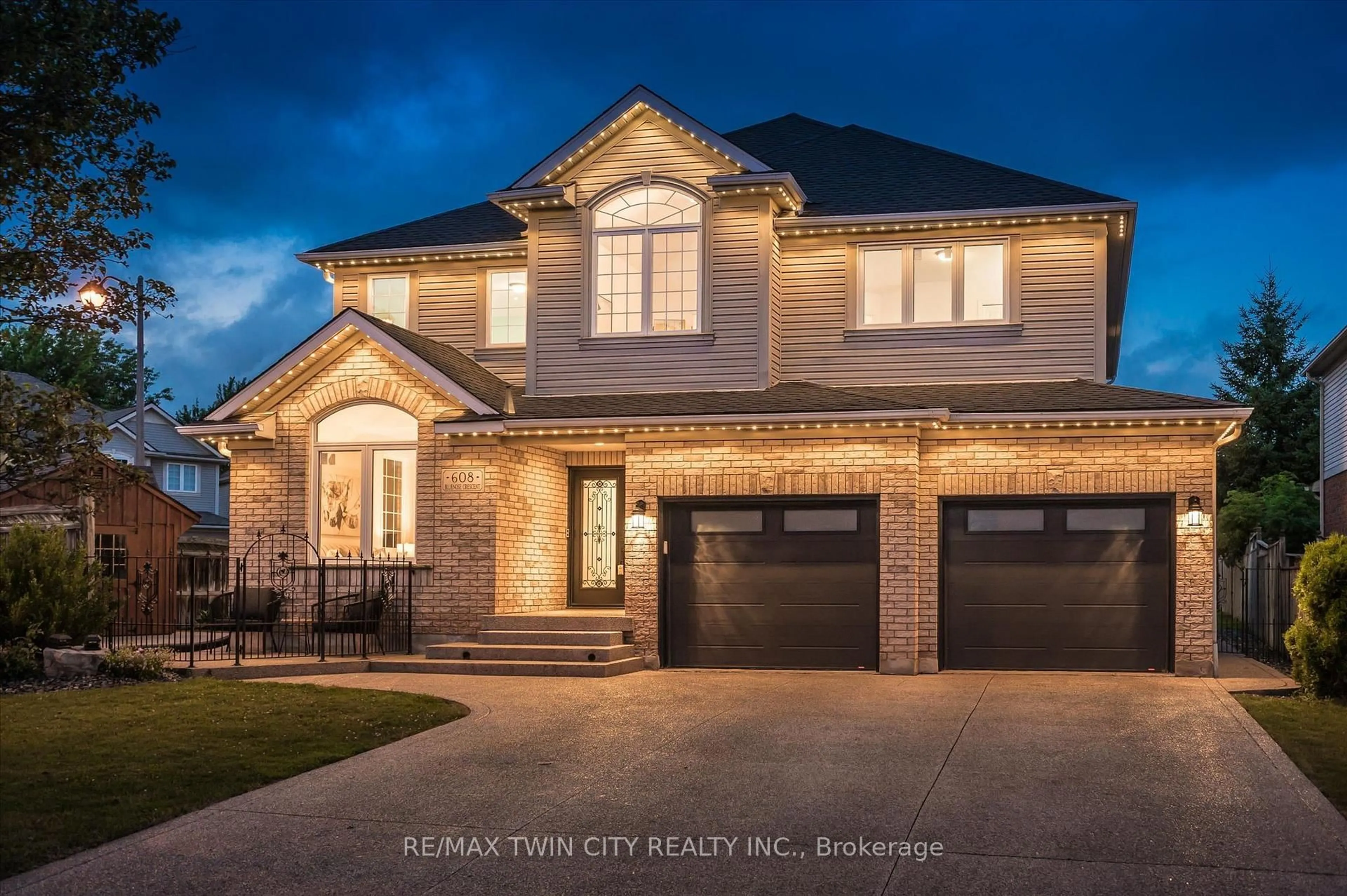 Home with brick exterior material, street for 608 Bluenose Cres, Waterloo Ontario N2K 4C5