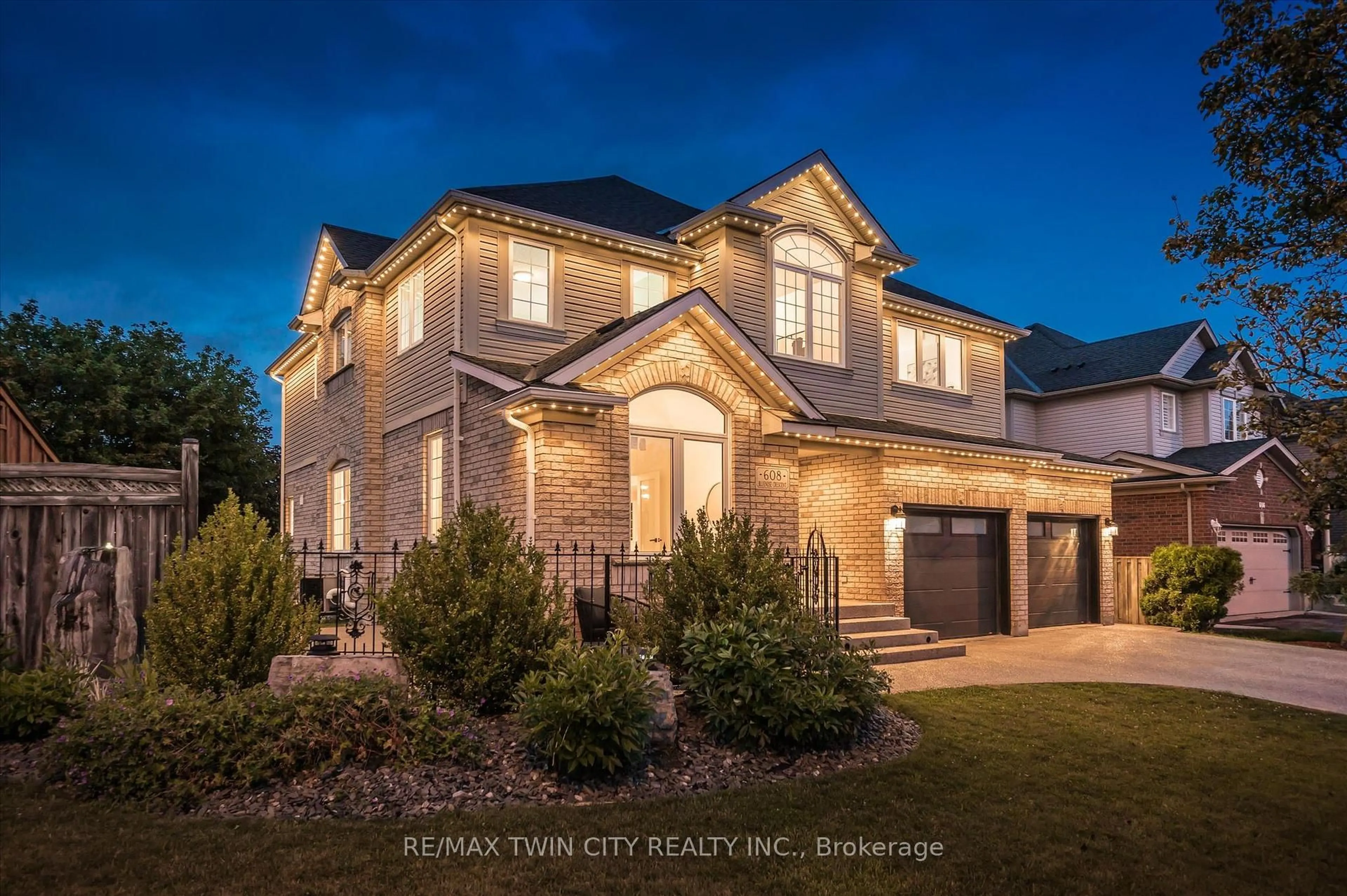 Home with brick exterior material, street for 608 Bluenose Cres, Waterloo Ontario N2K 4C5