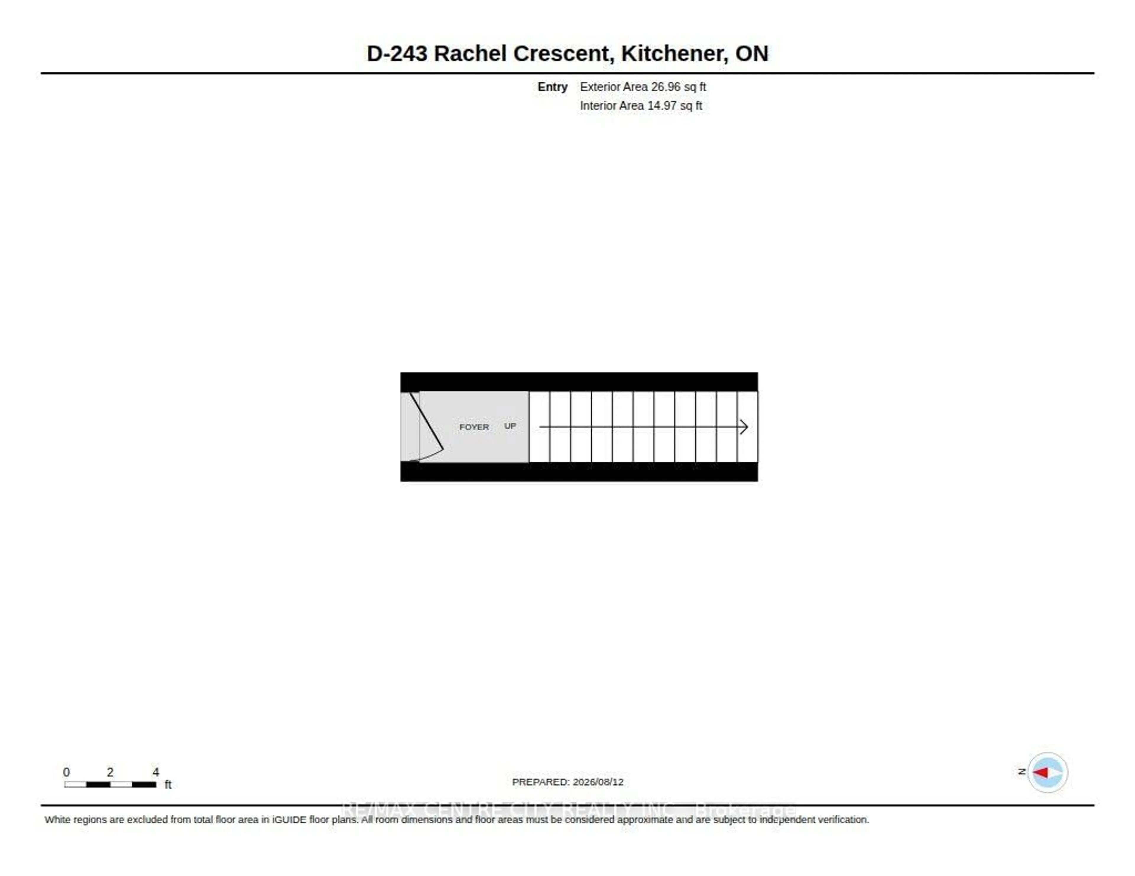 Floor plan for 243 Rachel Cres #D, Kitchener Ontario N2R 0E2