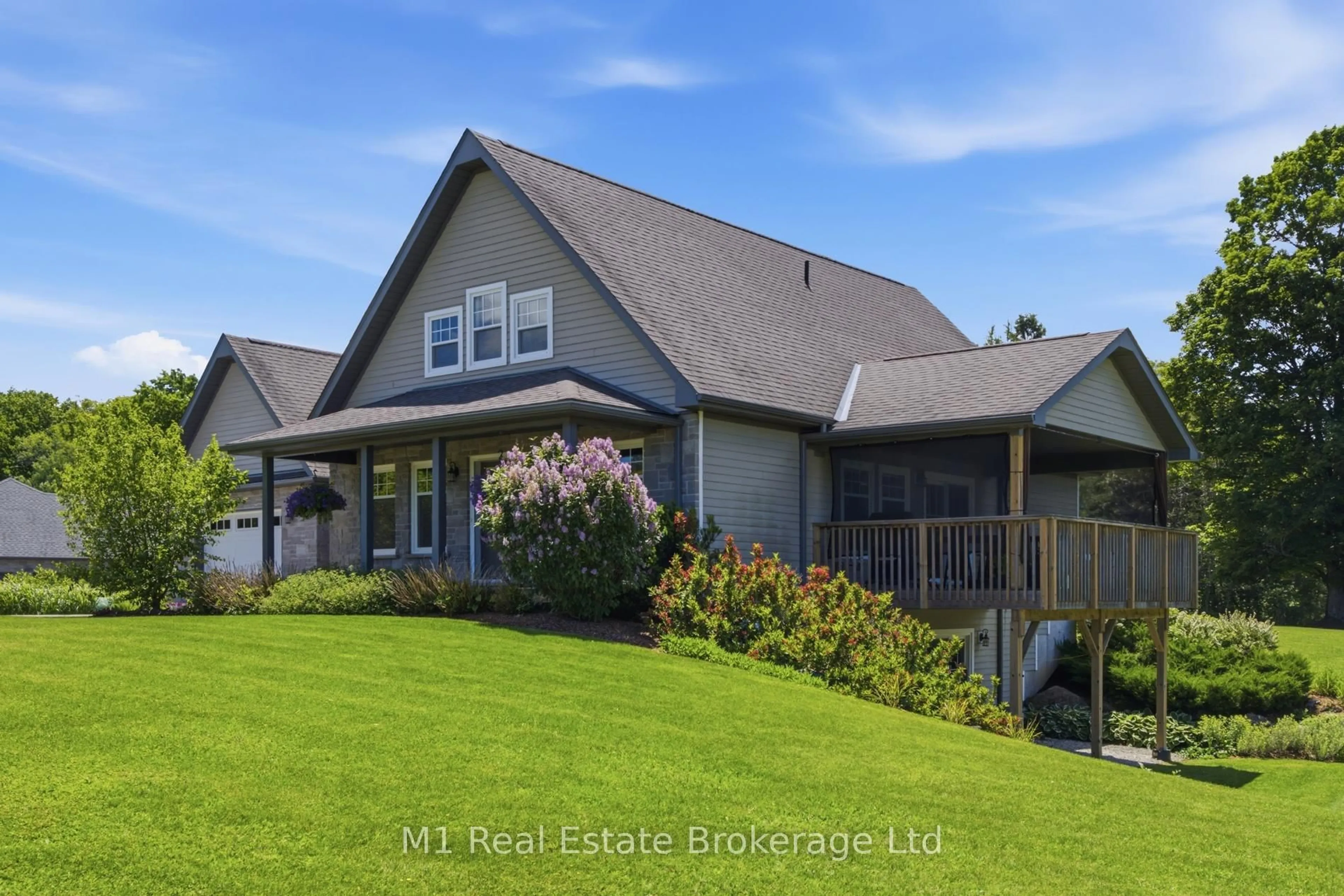 A pic from outside/outdoor area/front of a property/back of a property/a pic from drone, water/lake/river/ocean view for 156 Highland Dr, West Grey Ontario N0C 1H0