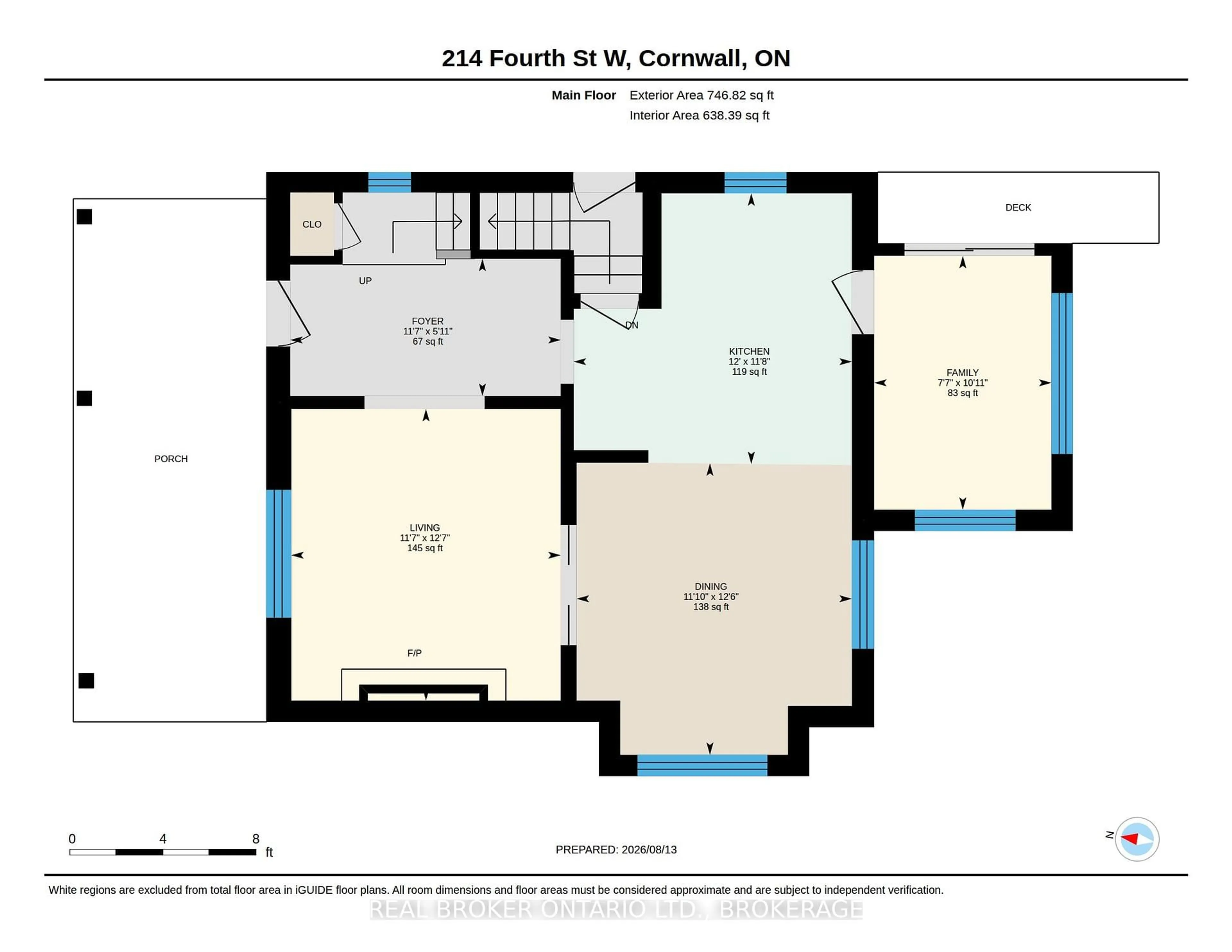 Floor plan for 214 Fourth St, Cornwall Ontario K6J 2S1