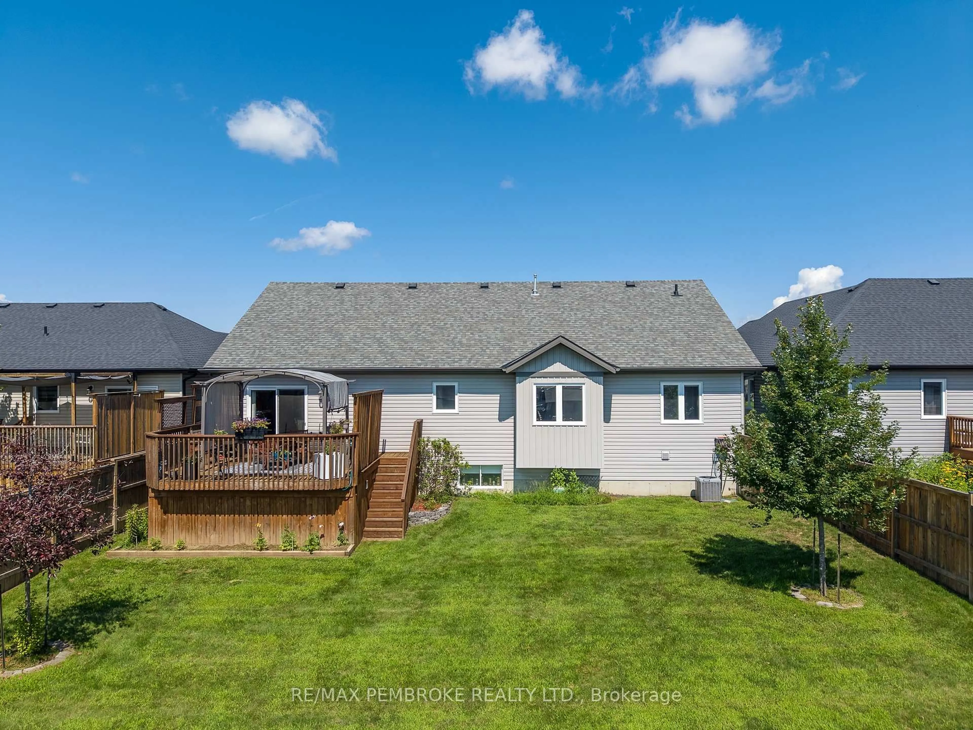 A pic from outside/outdoor area/front of a property/back of a property/a pic from drone, water/lake/river/ocean view for 73 Noble Cres, Petawawa Ontario K8H 0G1