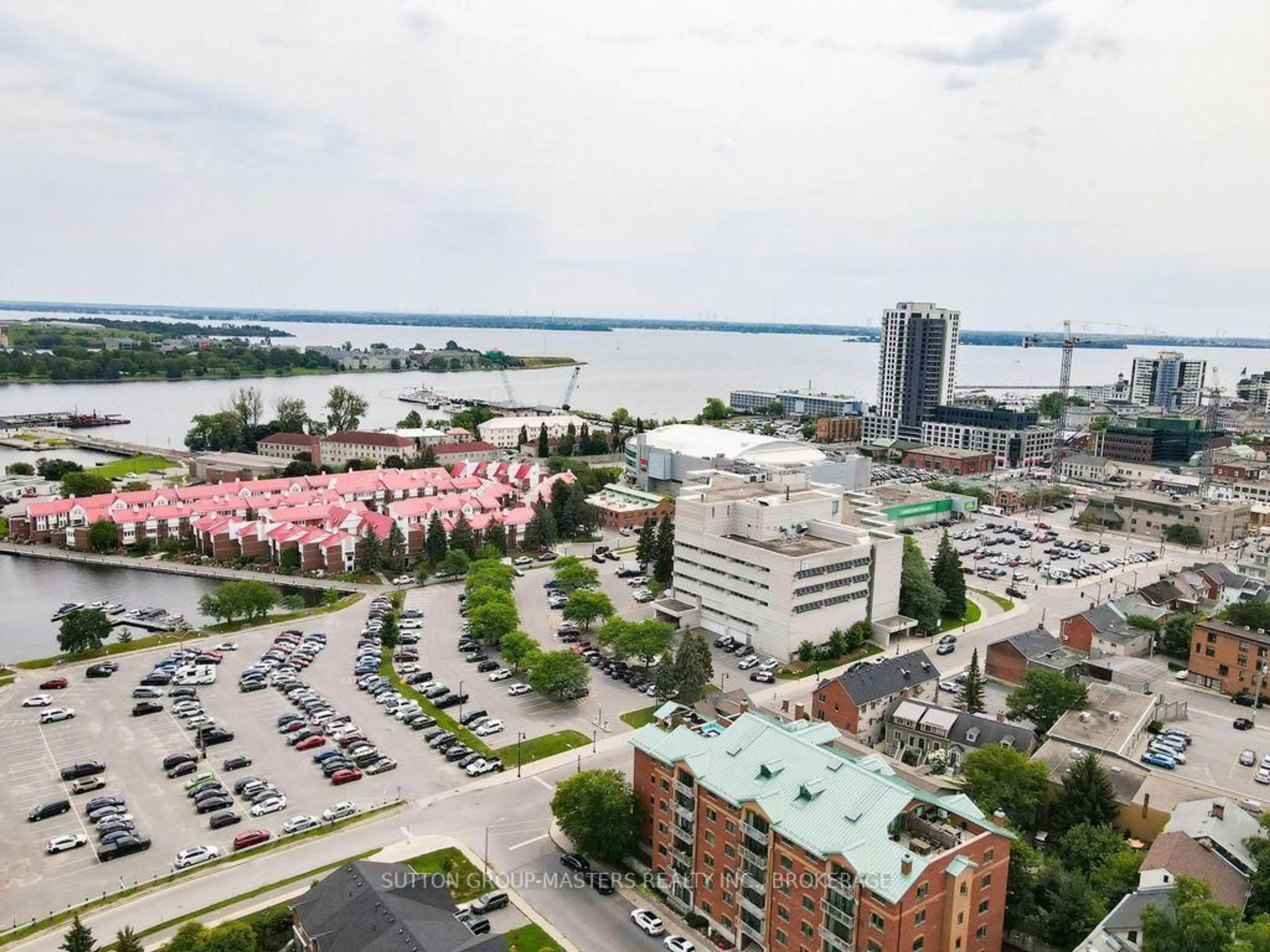 A pic from outside/outdoor area/front of a property/back of a property/a pic from drone, city buildings view from balcony for 350 Wellington St #112, Kingston Ontario K7K 7J7