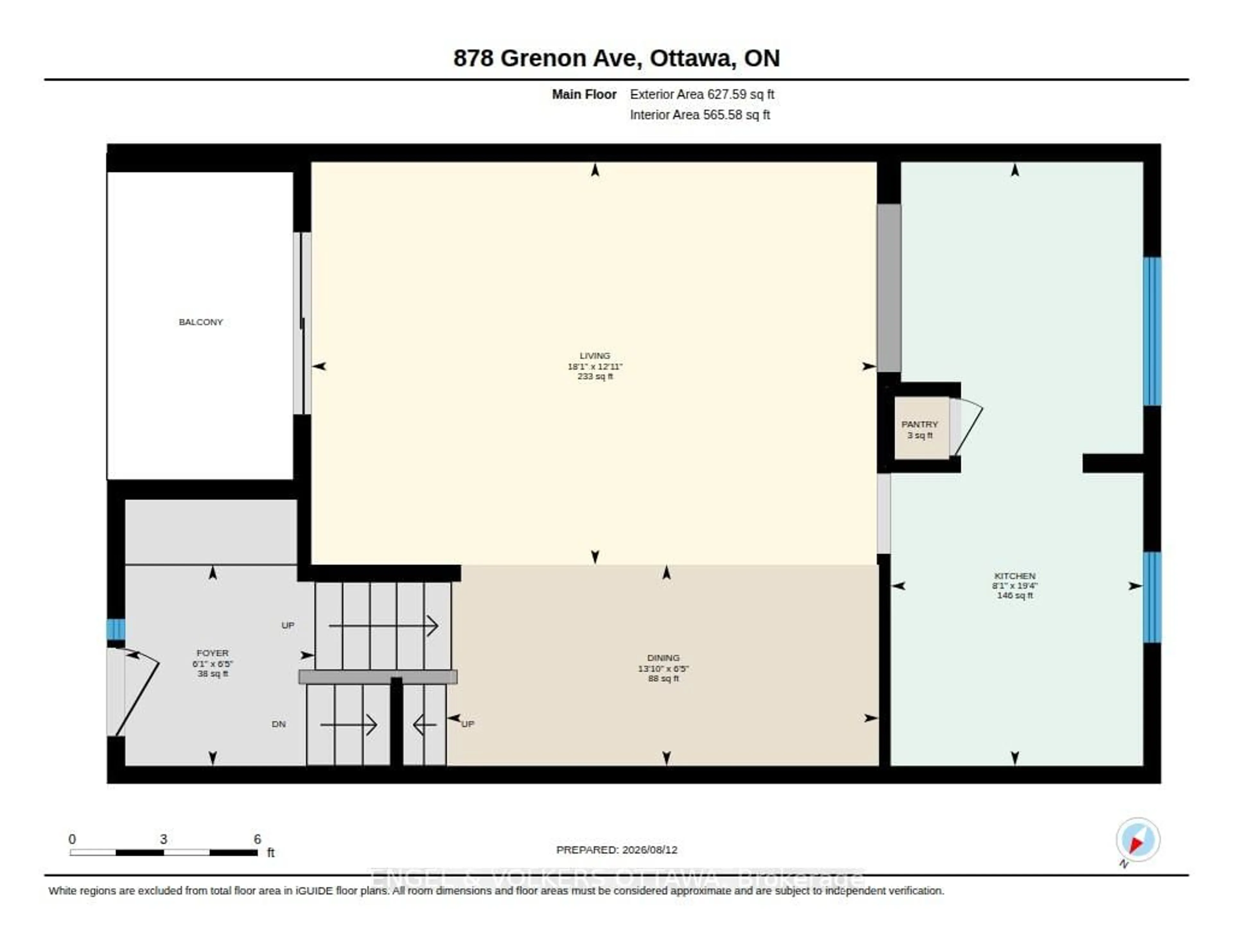 Floor plan for 878 Grenon Ave, Ottawa Ontario K2B 6G3