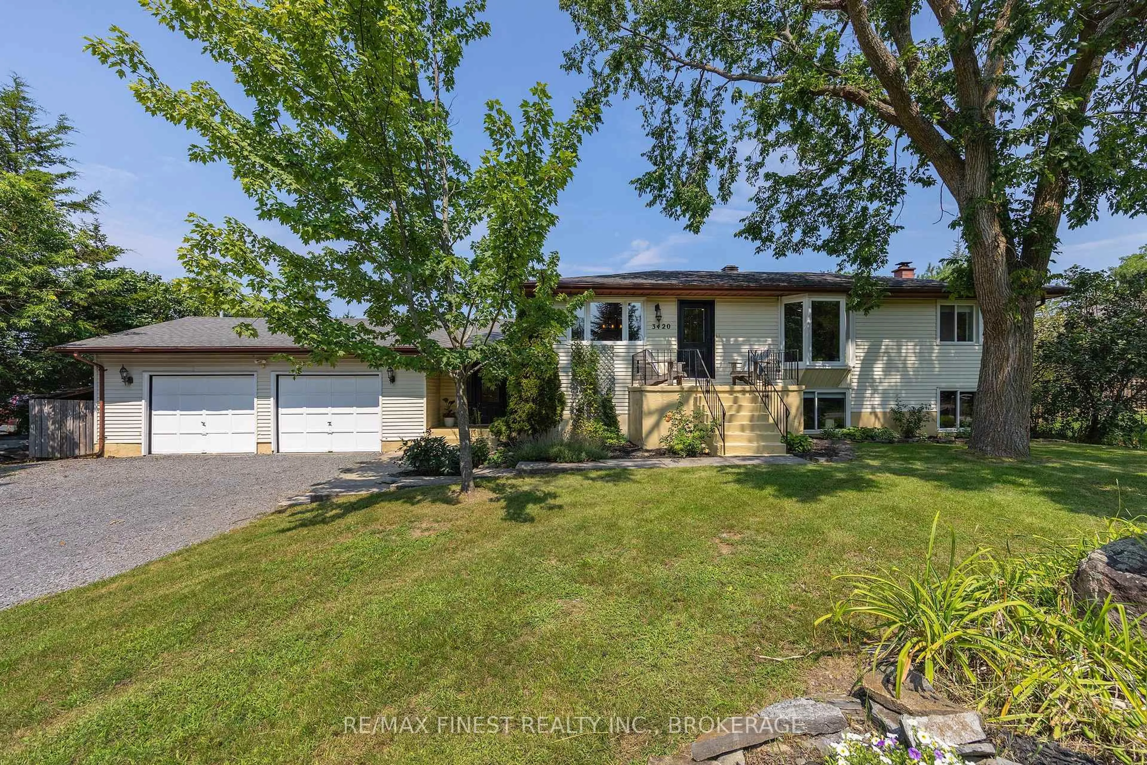 A pic from outside/outdoor area/front of a property/back of a property/a pic from drone, street for 3420 Round Lake Rd, Inverary Ontario K0H 1X0