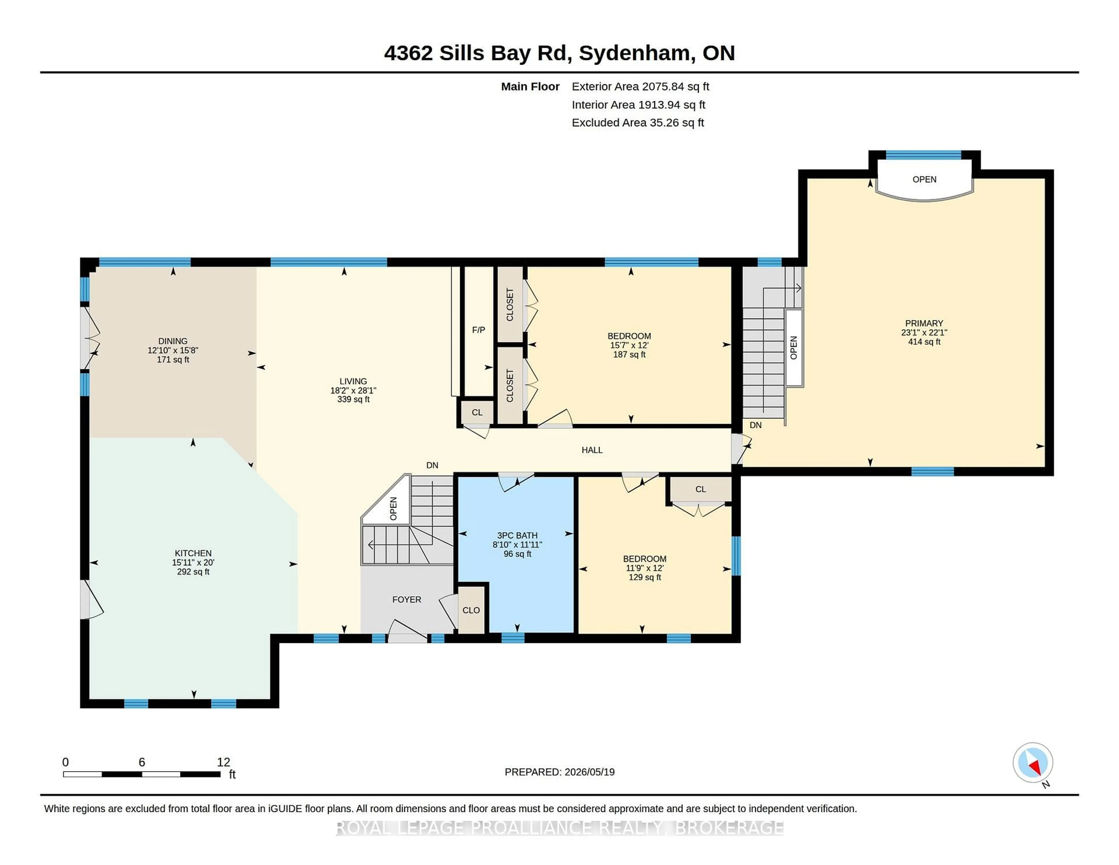 Floor plan for 4362 Sills Bay Rd, Sydenham Ontario K0H 2T0