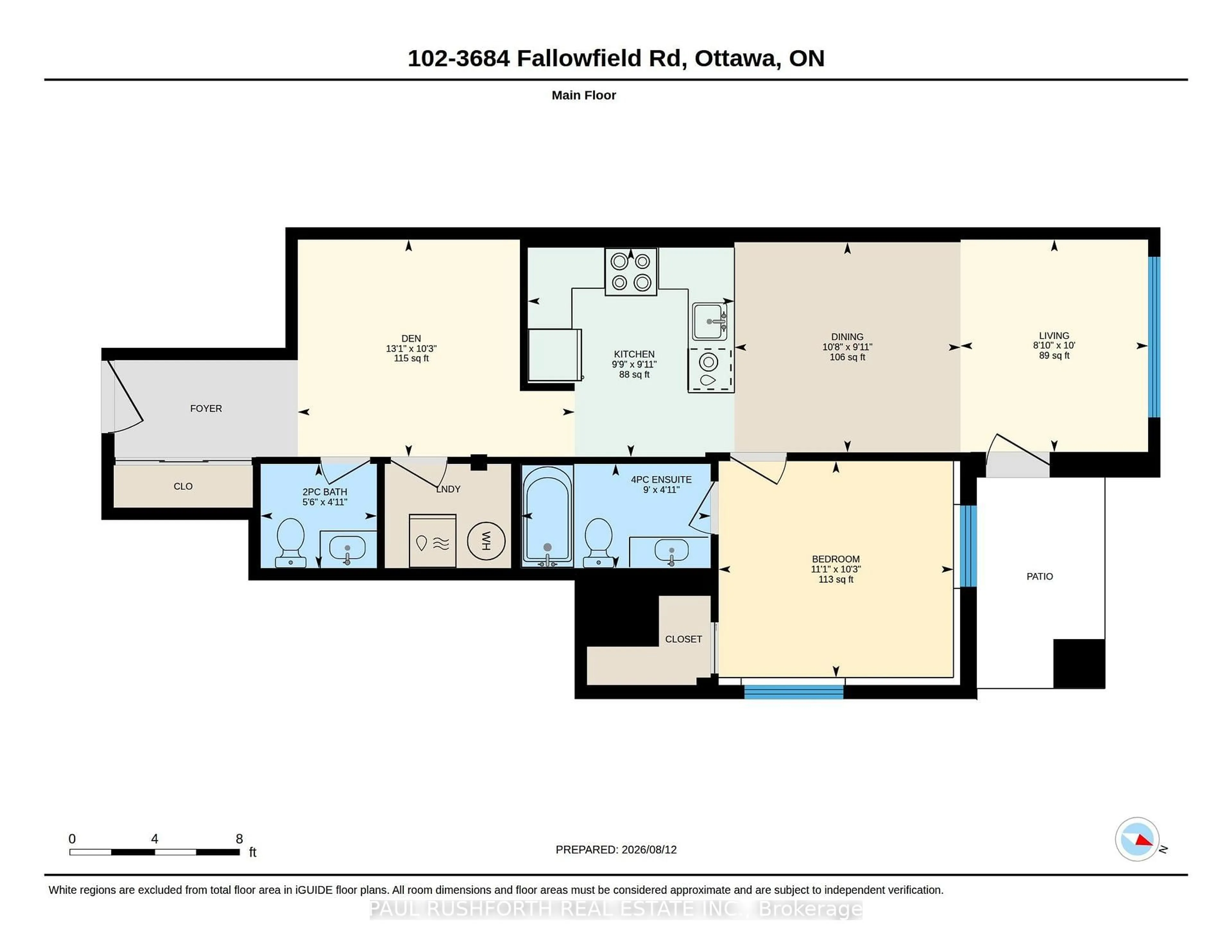 Floor plan for 3684 Fallowfield Rd #102, Ottawa Ontario K2J 4H3