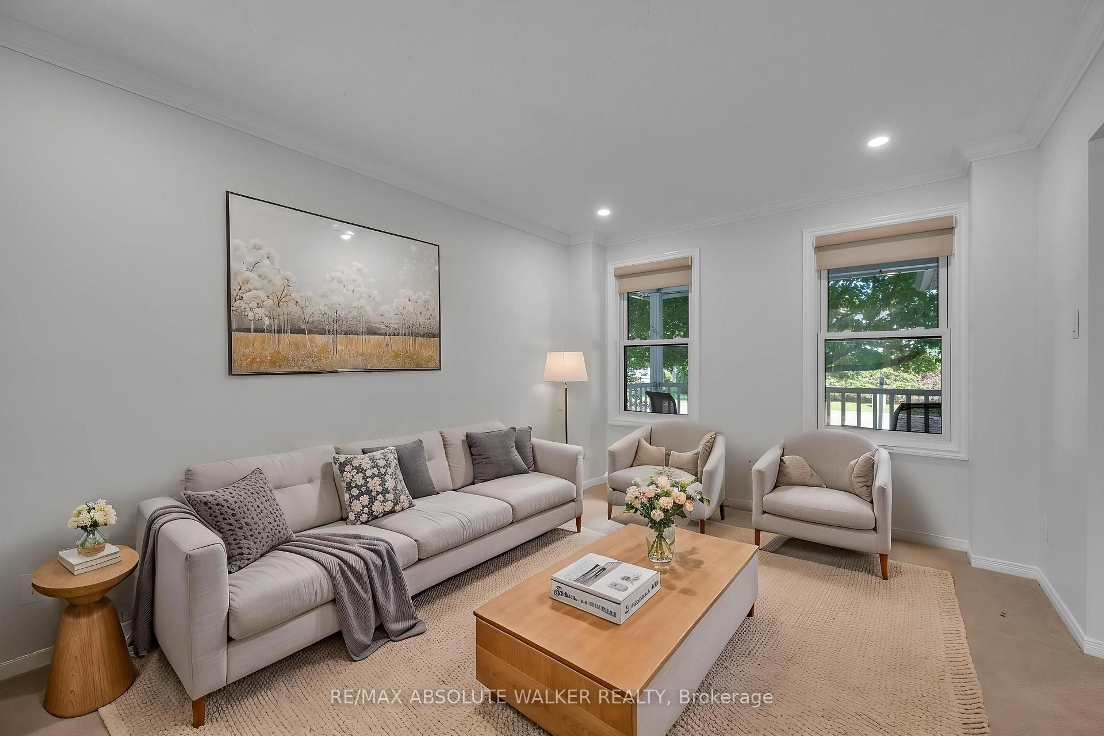 Living room with furniture, unknown for 65 Halley St, Barrhaven Ontario K2J 3W3
