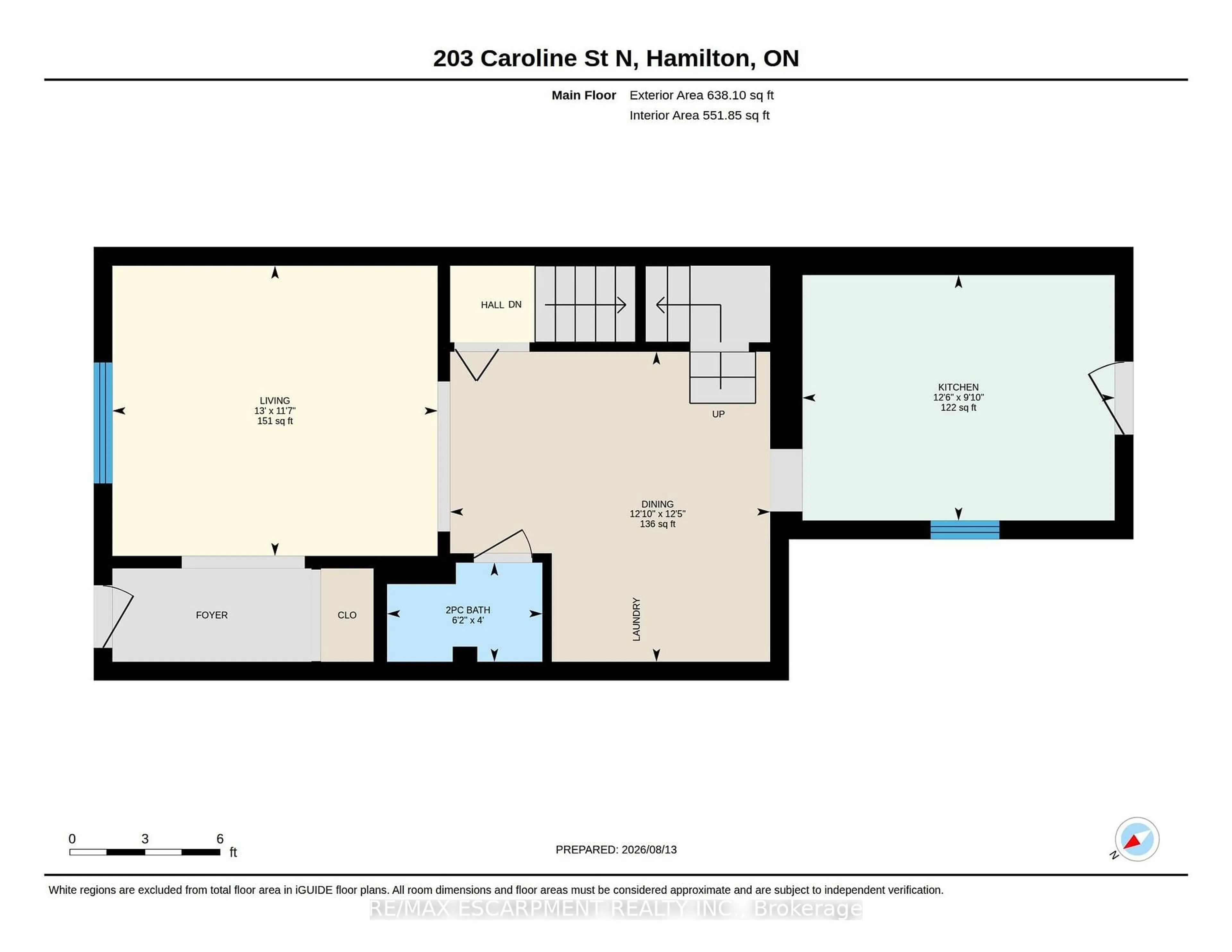 Floor plan for 203 Caroline St, Hamilton Ontario L8R 2S1