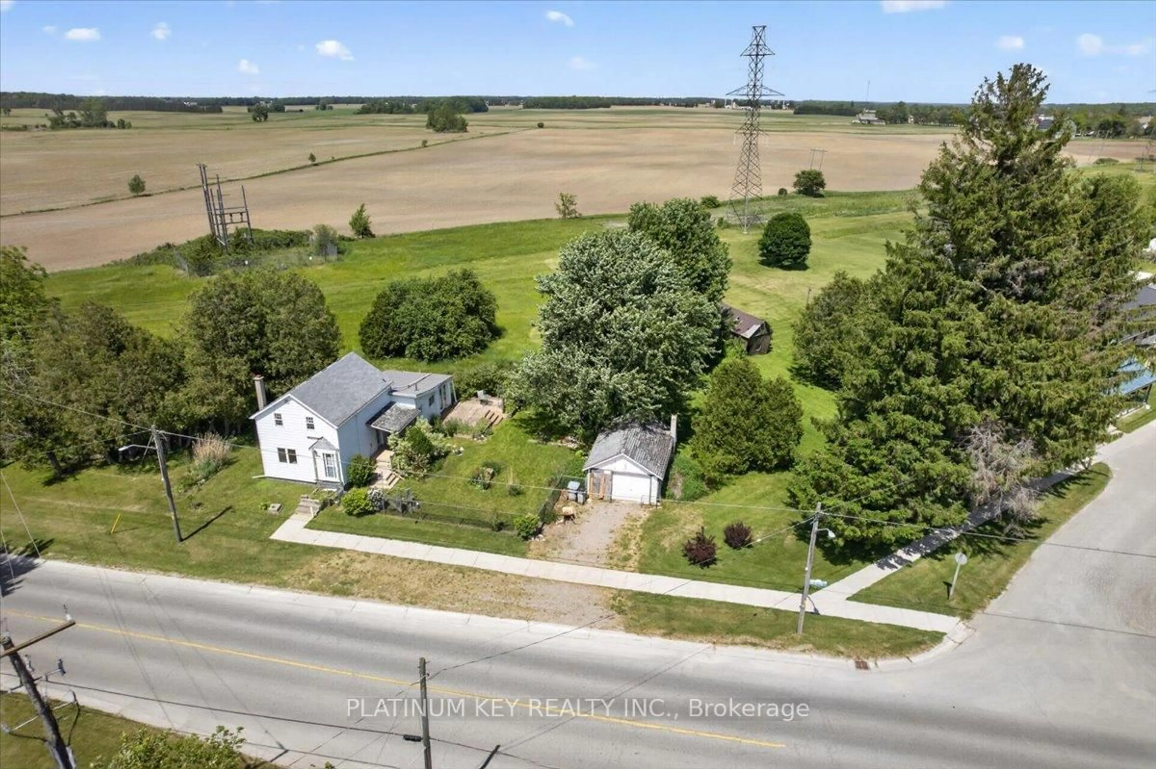 A pic from outside/outdoor area/front of a property/back of a property/a pic from drone, street for 21996 Melbourne Rd, Strathroy-Caradoc Ontario N0L 1T0