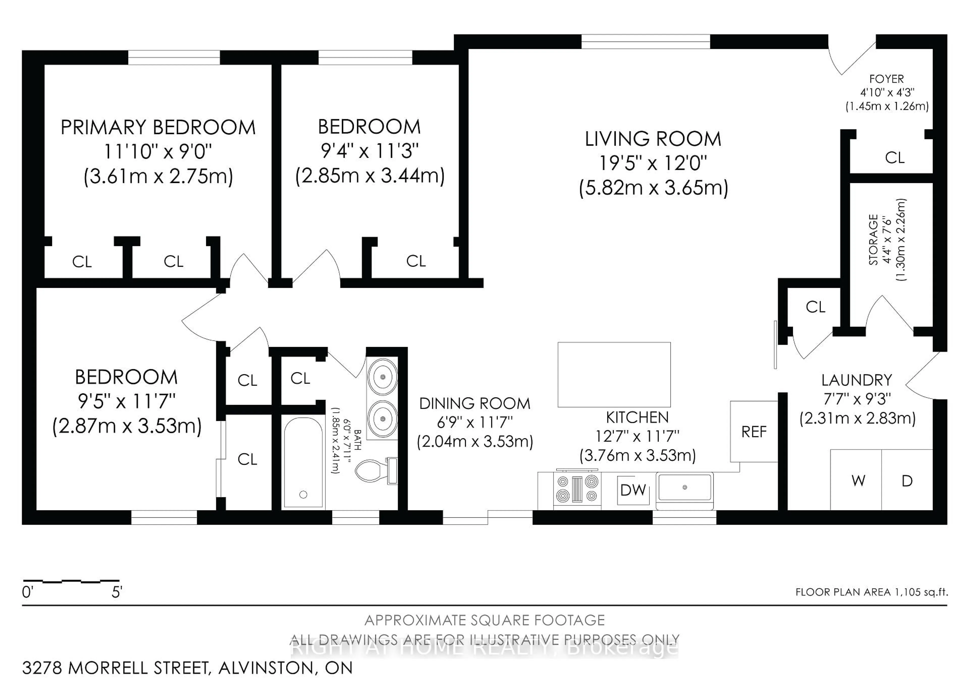 Floor plan for 3278 Morrell St, Brooke-Alvinston Ontario N0N 1A0