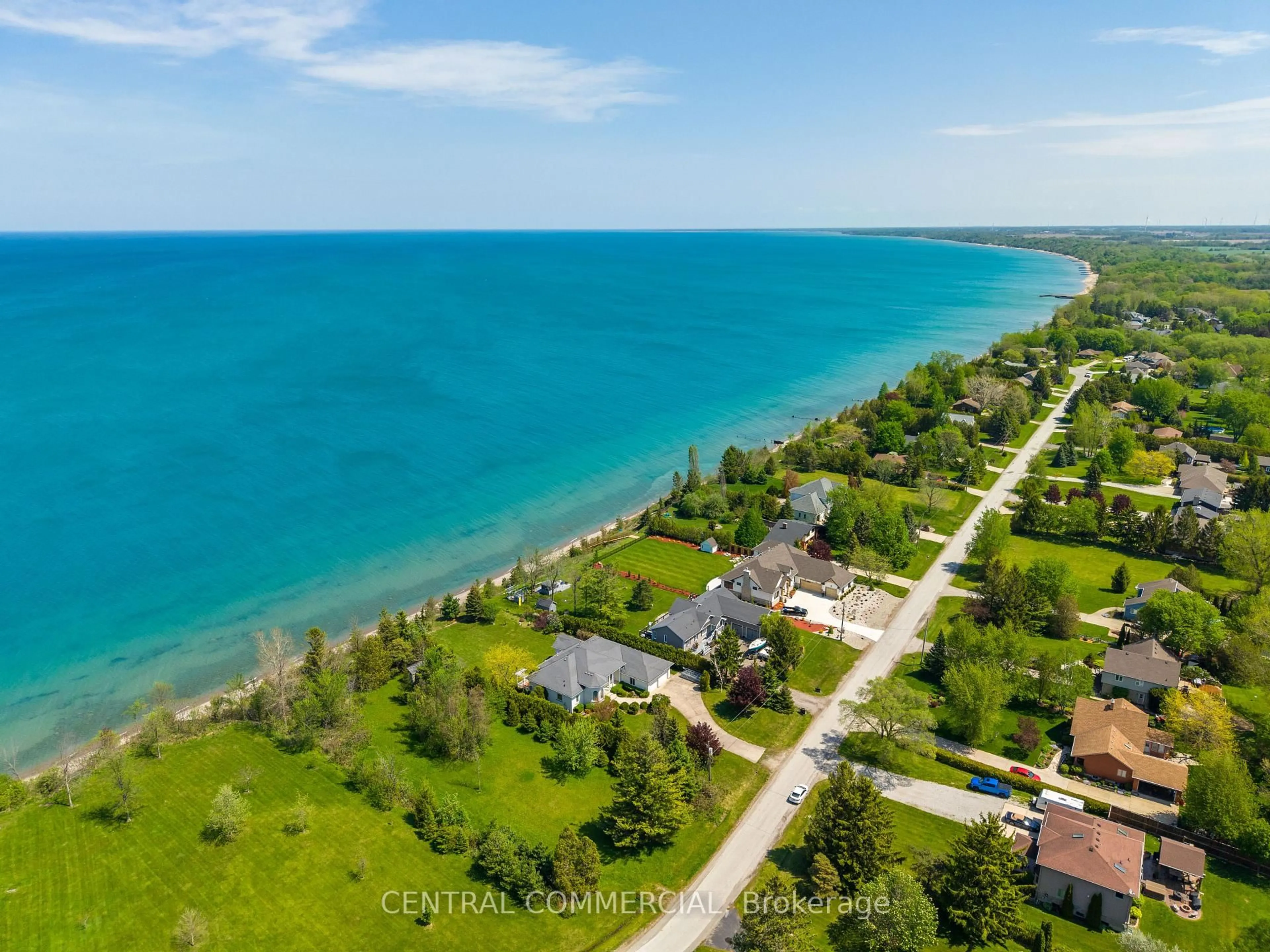 A pic from outside/outdoor area/front of a property/back of a property/a pic from drone, water/lake/river/ocean view for 4266 Bluepoint Dr, Plympton-Wyoming Ontario N0N 1J6