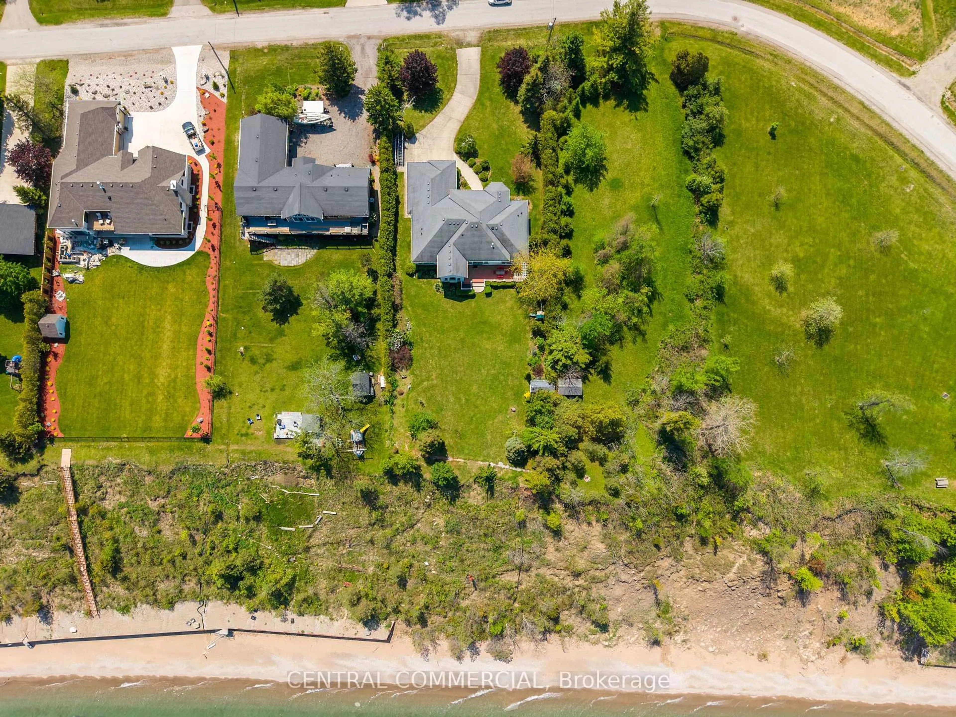 A pic from outside/outdoor area/front of a property/back of a property/a pic from drone, water/lake/river/ocean view for 4266 Bluepoint Dr, Plympton-Wyoming Ontario N0N 1J6