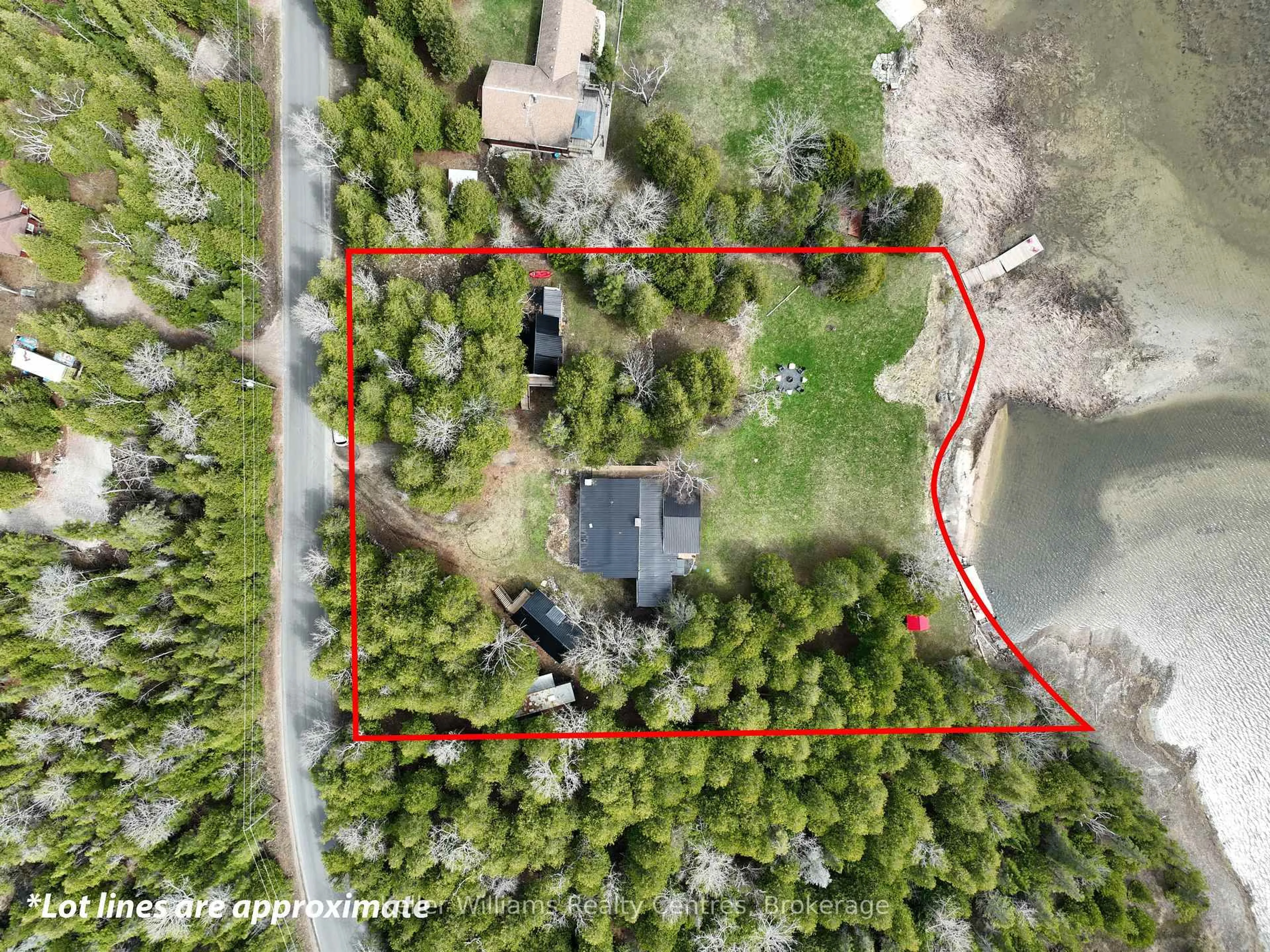A pic from outside/outdoor area/front of a property/back of a property/a pic from drone, water/lake/river/ocean view for 193 Tamarac Rd, Northern Bruce Peninsula Ontario N0H 1W0