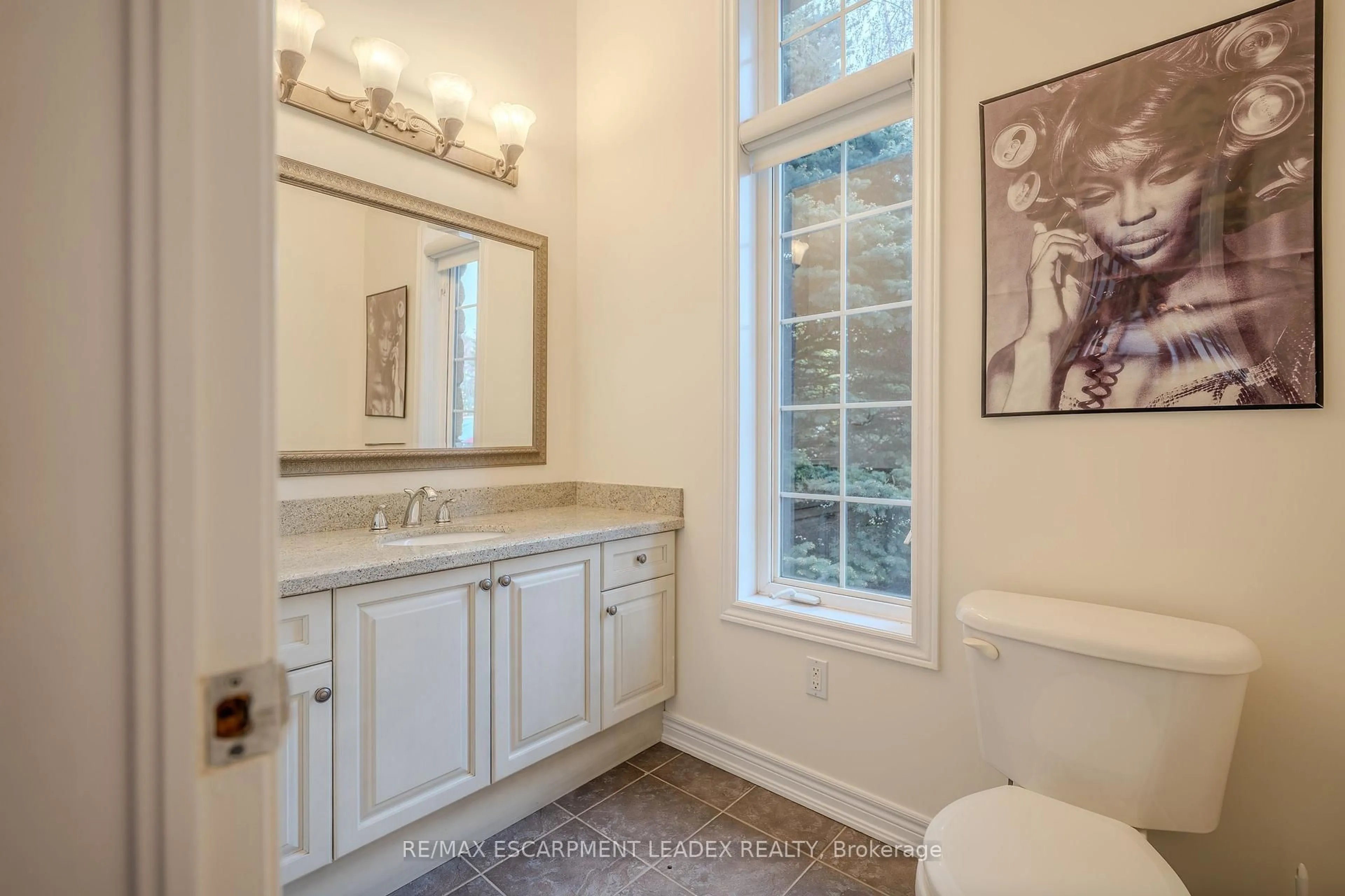 Contemporary bathroom, ceramic/tile floor for 79 Moorland Cres, Hamilton Ontario L9K 1N7