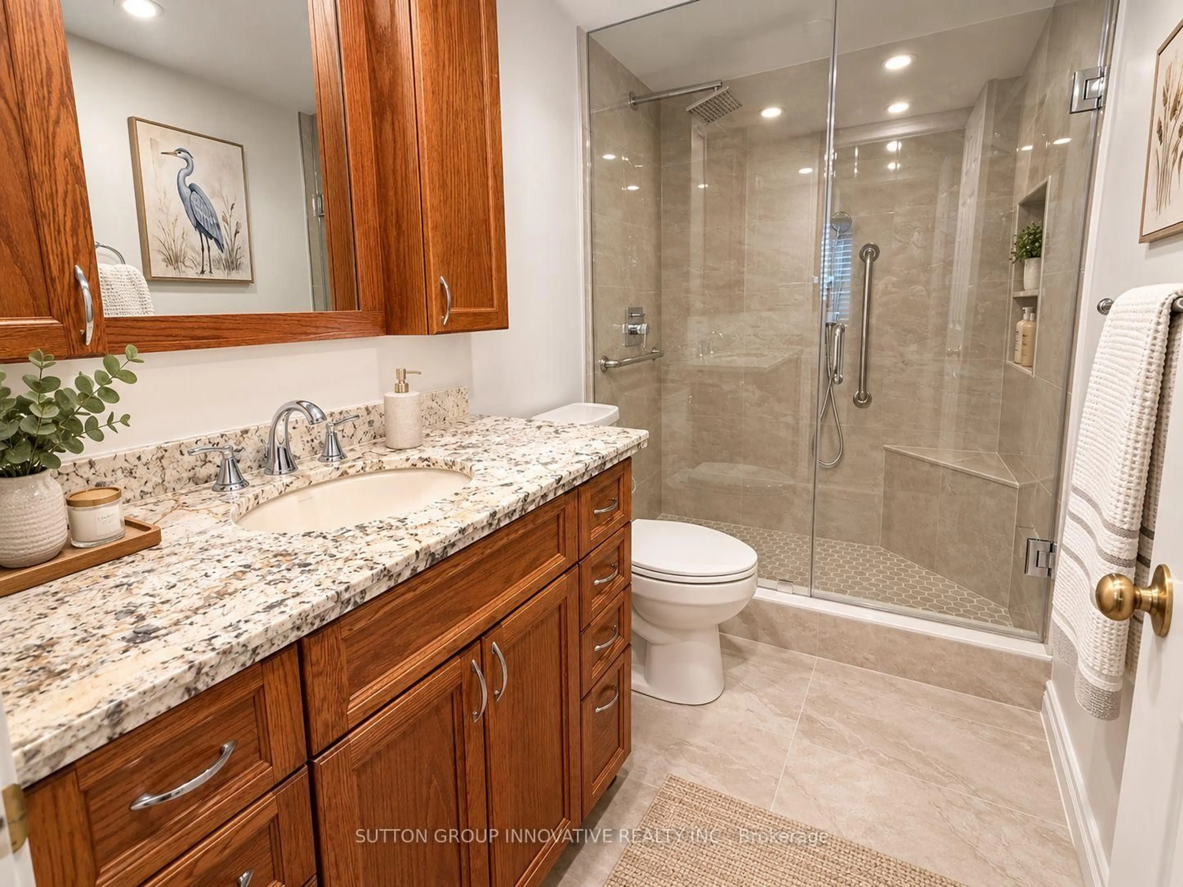 Contemporary bathroom, ceramic/tile floor for 8 Village Green Blvd #507, Hamilton Ontario L8G 5B8