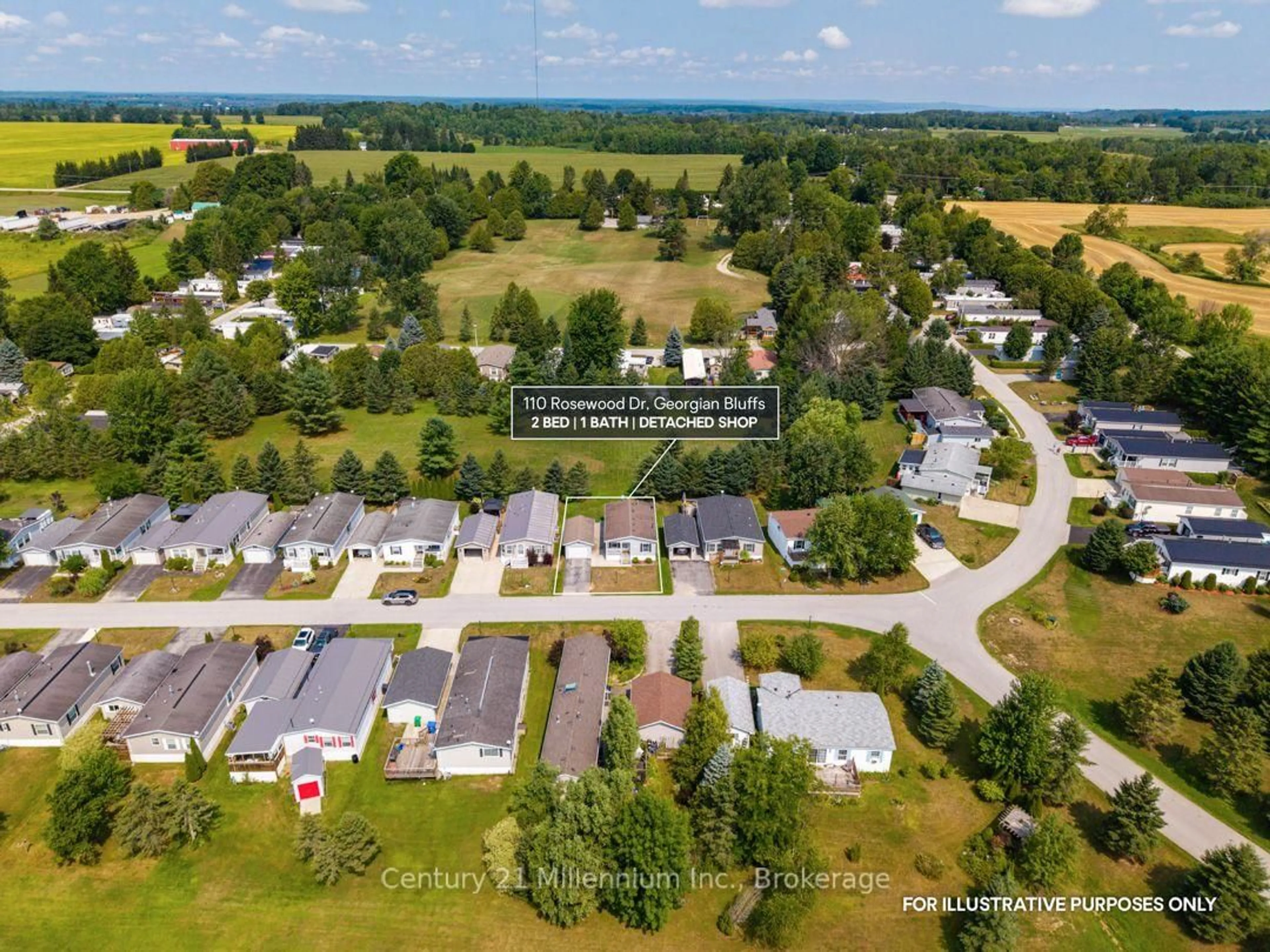 A pic from outside/outdoor area/front of a property/back of a property/a pic from drone, street for 110 Rosewood Dr, Georgian Bluffs Ontario N4K 5N5