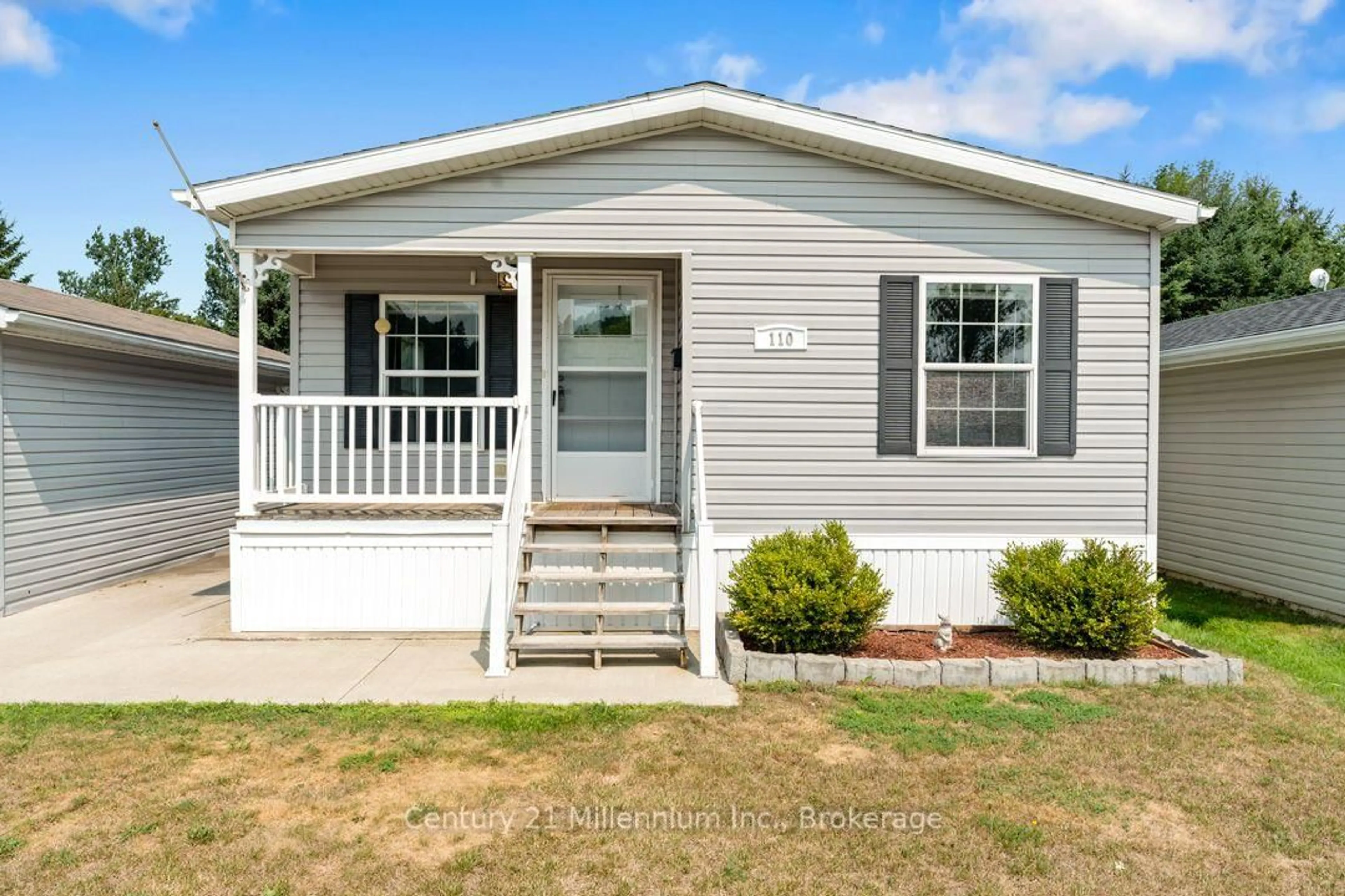 Home with vinyl exterior material, street for 110 Rosewood Dr, Georgian Bluffs Ontario N4K 5N5