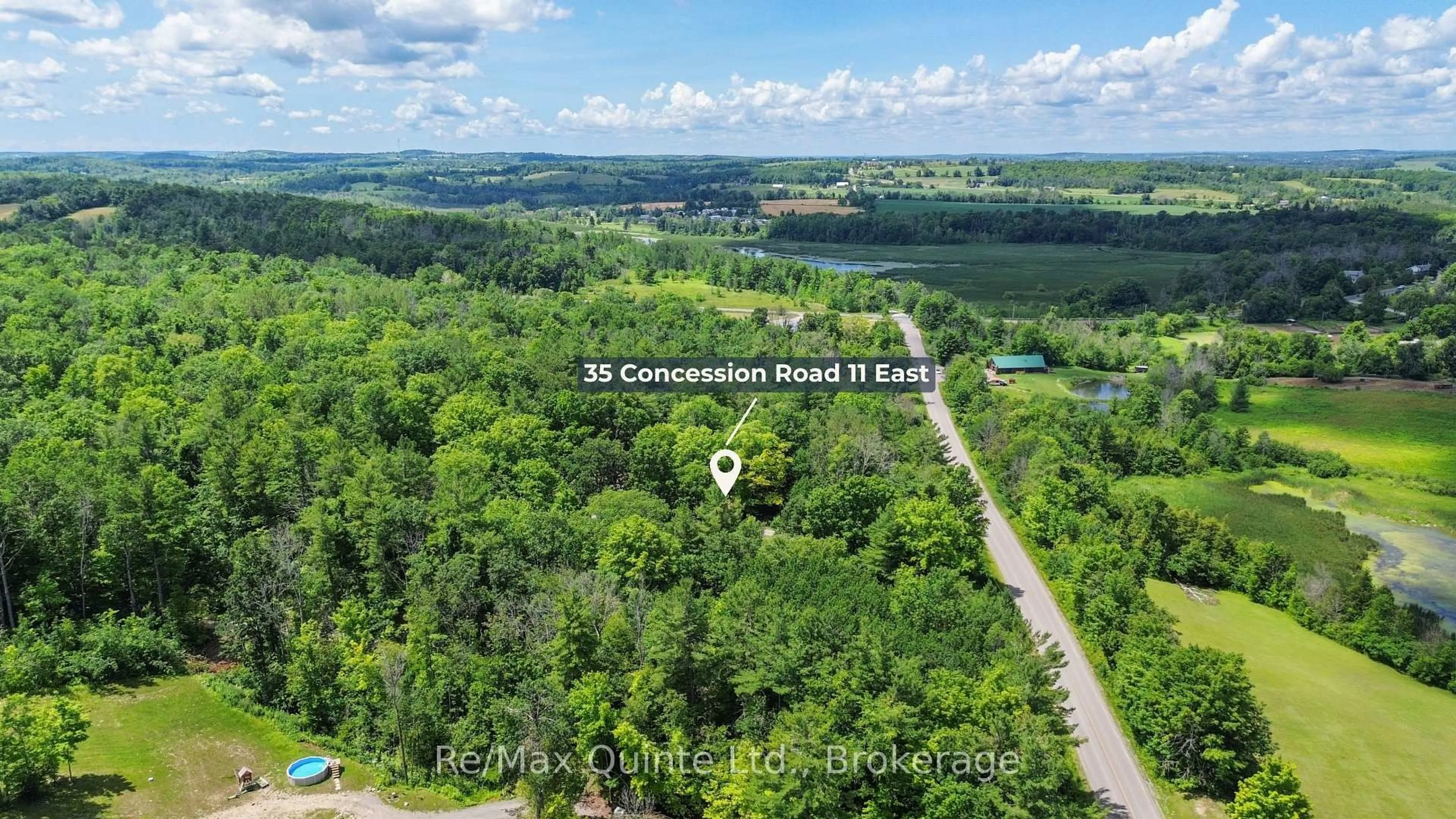 A pic from outside/outdoor area/front of a property/back of a property/a pic from drone, forest/trees view for 35 Concession Road 11 Rd, Trent Hills Ontario K0L 1Y0