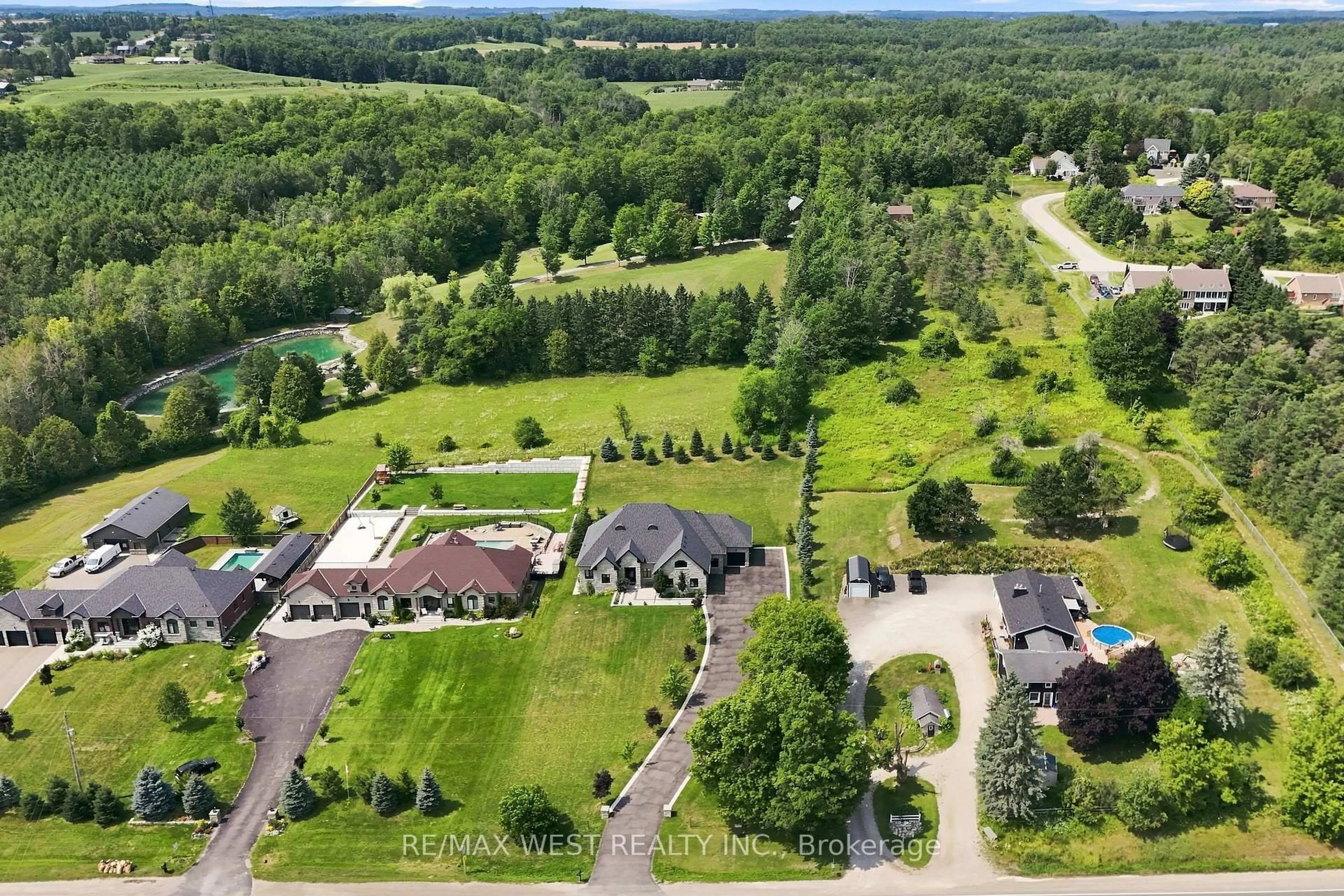 A pic from outside/outdoor area/front of a property/back of a property/a pic from drone, water/lake/river/ocean view for 9450 Wellington Road 124, Erin Ontario N0B 1T0