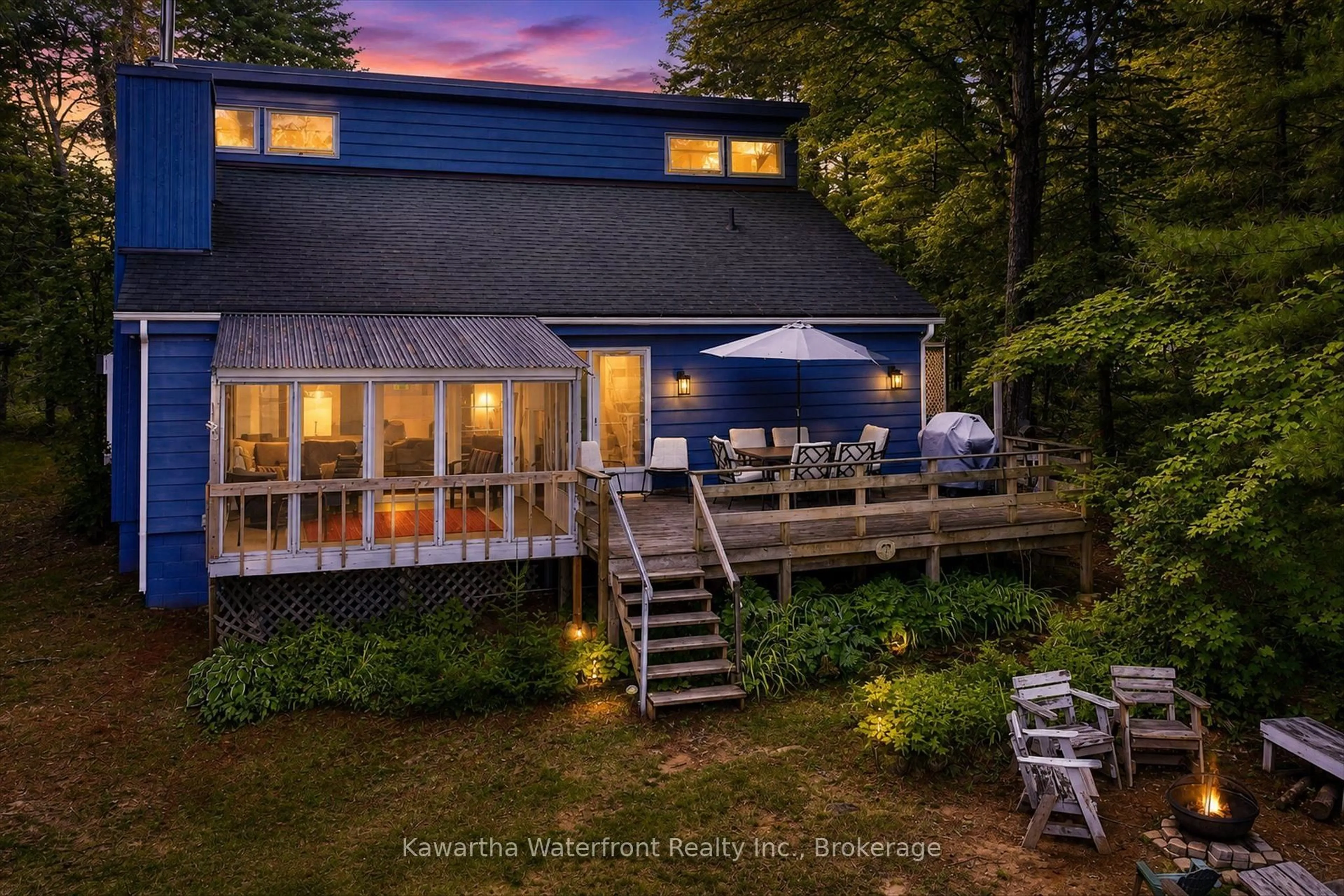 A pic from outside/outdoor area/front of a property/back of a property/a pic from drone, water/lake/river/ocean view for 1620 Lewis Rd, Highlands East Ontario K0L 1C0