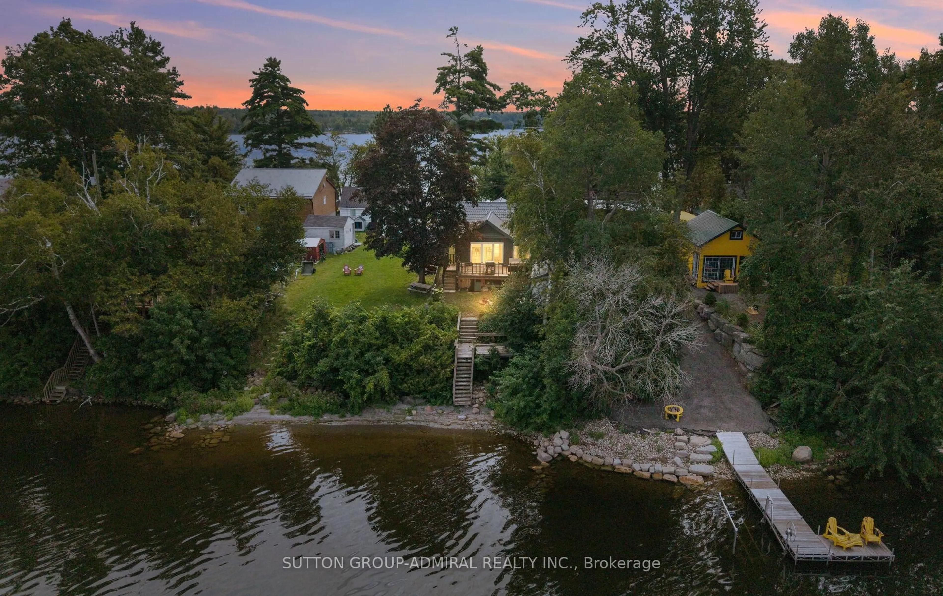 A pic from outside/outdoor area/front of a property/back of a property/a pic from drone, water/lake/river/ocean view for 309 Avery Point Rd, Kawartha Lakes Ontario L0K 1W0