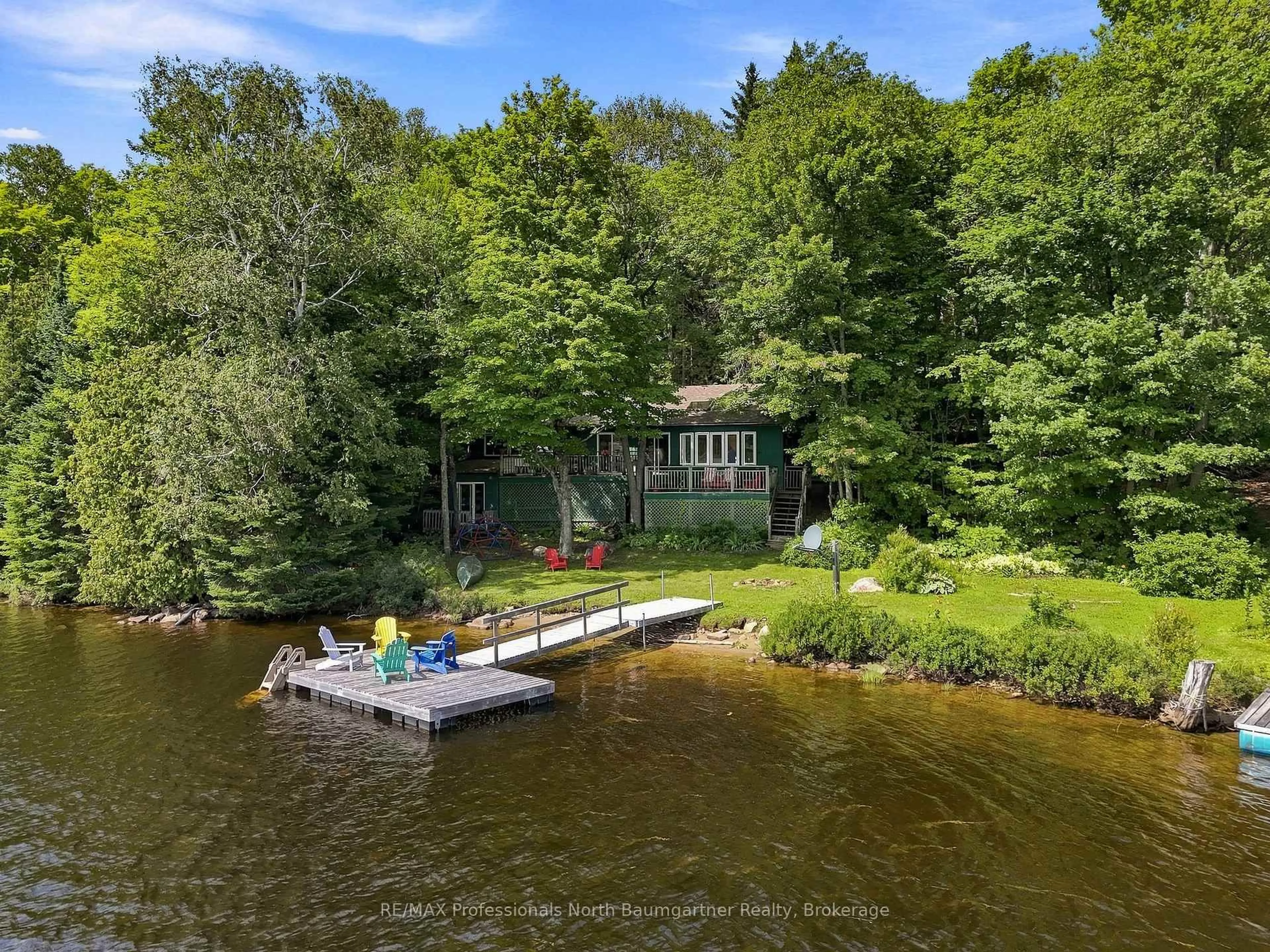 A pic from outside/outdoor area/front of a property/back of a property/a pic from drone, water/lake/river/ocean view for 2020 Alsop Rd, Highlands East Ontario K0M 2R0